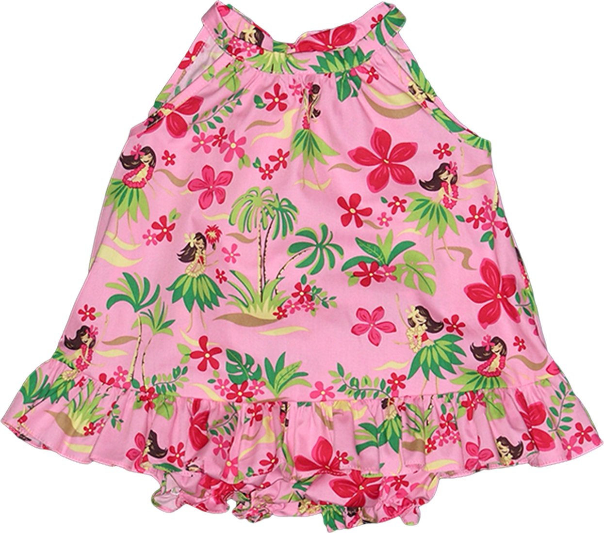 RJC Baby Girl's Hula Girl Fun Halter 2pc Set, Pink, 4T