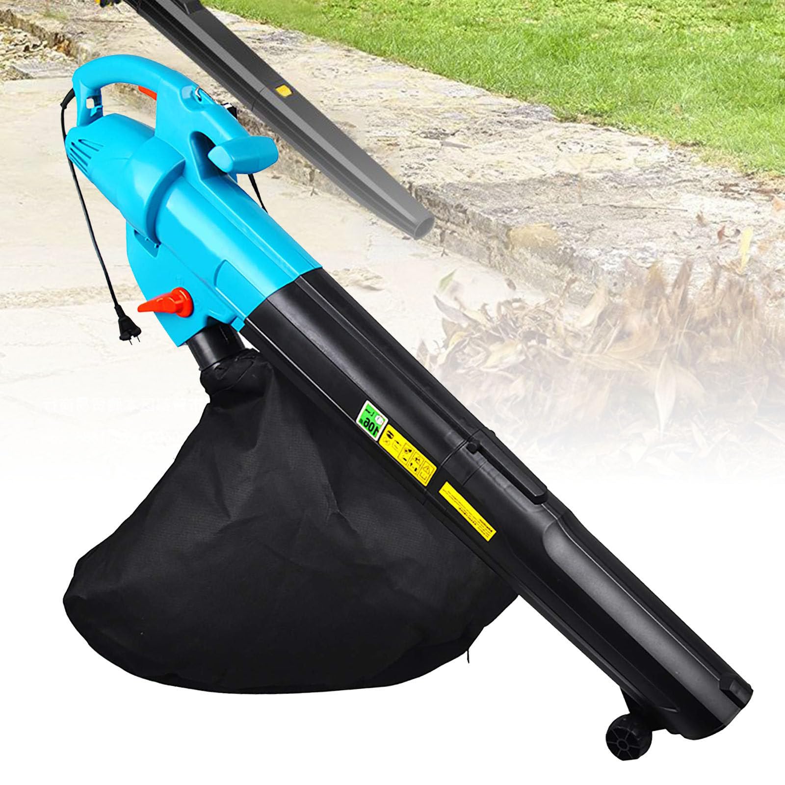 Soplador/Aspirador EléCtrico 3 En 1 Para JardíN, Trituradora, Bolsa Recolectora De 45 Litros, Aspirador Soplador De Hojas De 3000 W, Liviano Y Compacto, RelacióN De TrituracióN 15:1
