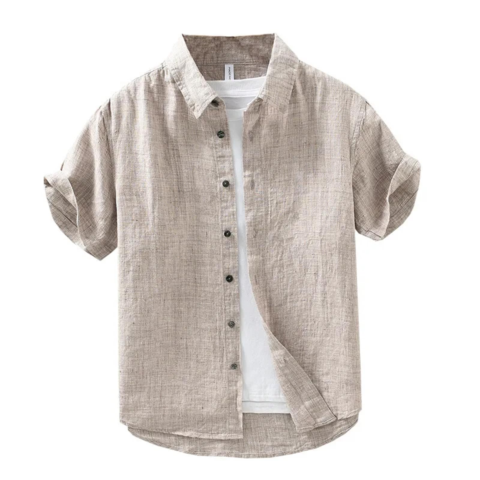 Camicie casual traspiranti leggere sottili di lino per gli uomini dei pantaloncini delle maniche