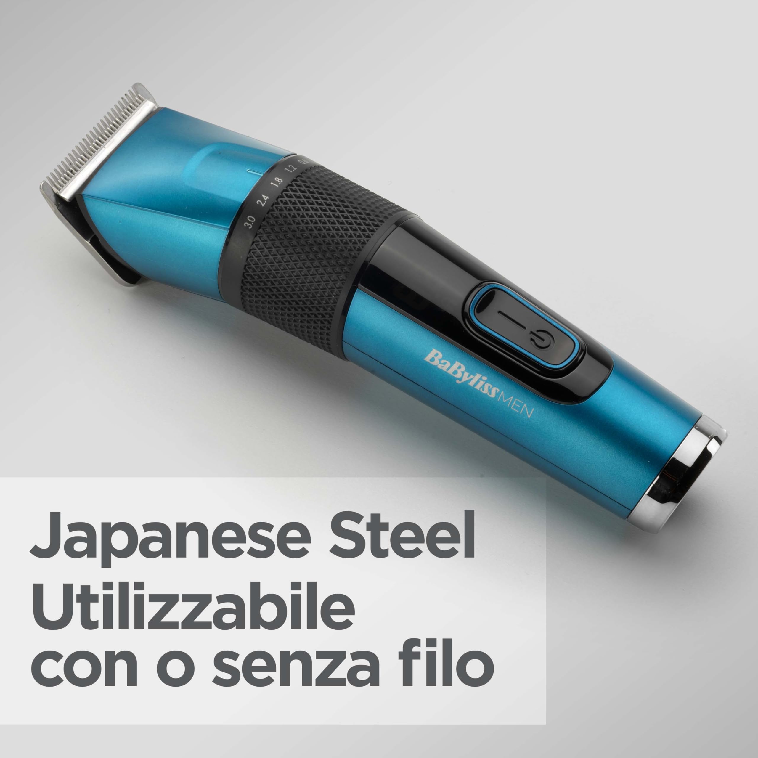 BaByliss Tagliacapelli Japanese Steel, batteria agli ioni di litio, autonomia 160min, Ricarica in 3h, Custodia inclusa, E990E