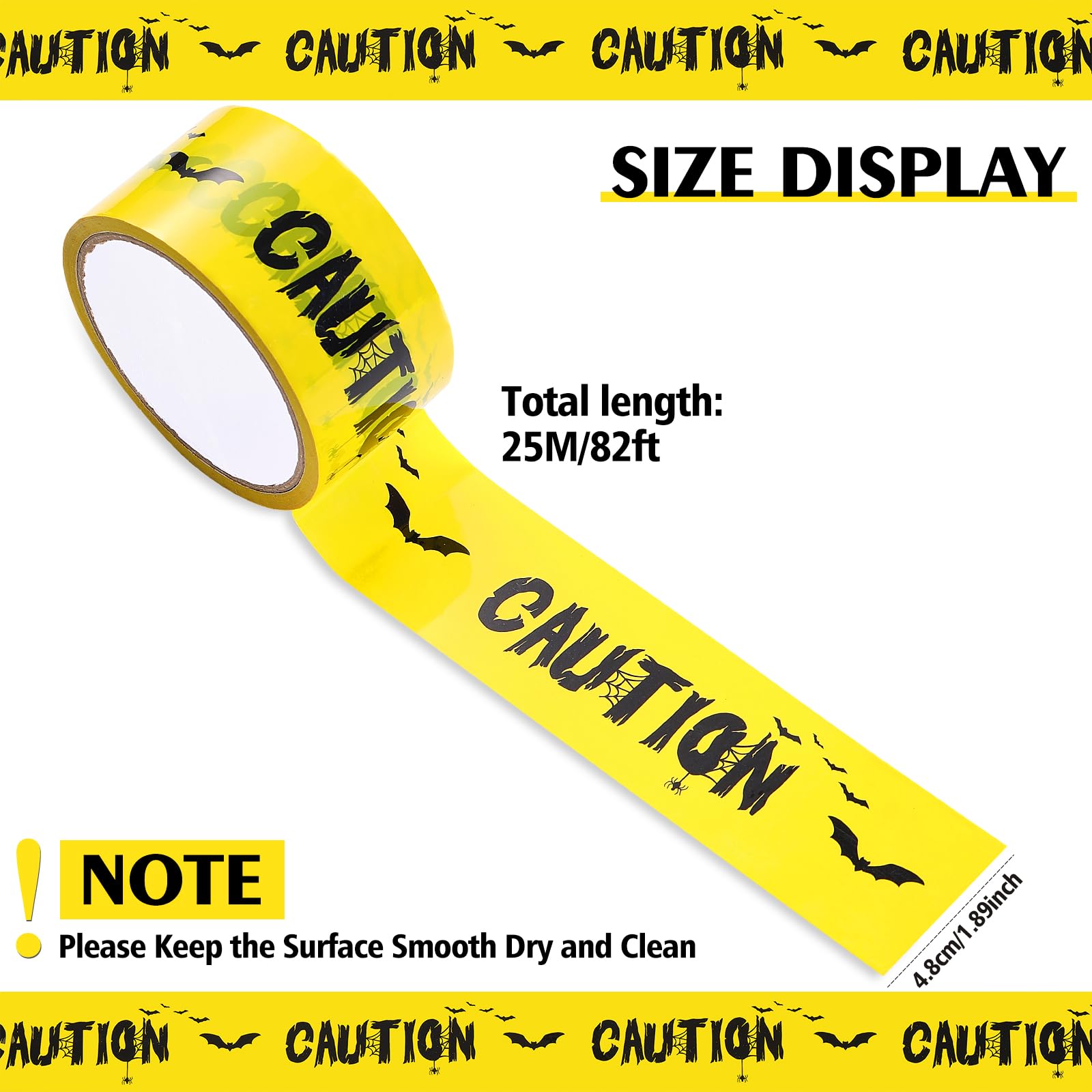 Daucin Halloween Caution Tape, Halloween Decorations Caution Tape Adhesive Halloween Decorations Tape Barricade Safety Tapes for Workplace Danger Areas Halloween Decorations - 82.02 feet