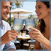 Vista 6 de 12PCS copas de vino azul cristal plástico