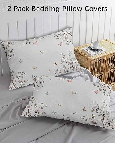 Miniatura 3 de Fundas de almohada de árbol de flores tamaño King, 2 paquetes de fundas de almohada suaves decorativas para sofá sofá de cuerpo largo, funda de