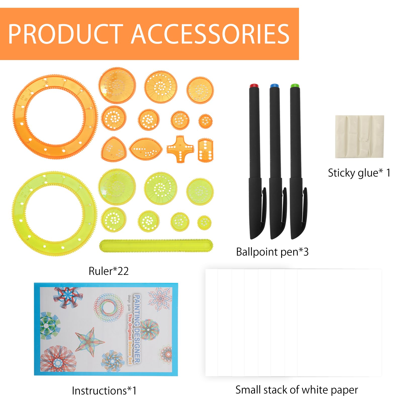 Spirograph Set di design in scatola – Arti e mestieri, giocattoli per bambini, forniture artistiche, forniture artigianali, kit da disegno, arte a spirale, kit di riproduzione di attrezzi classici