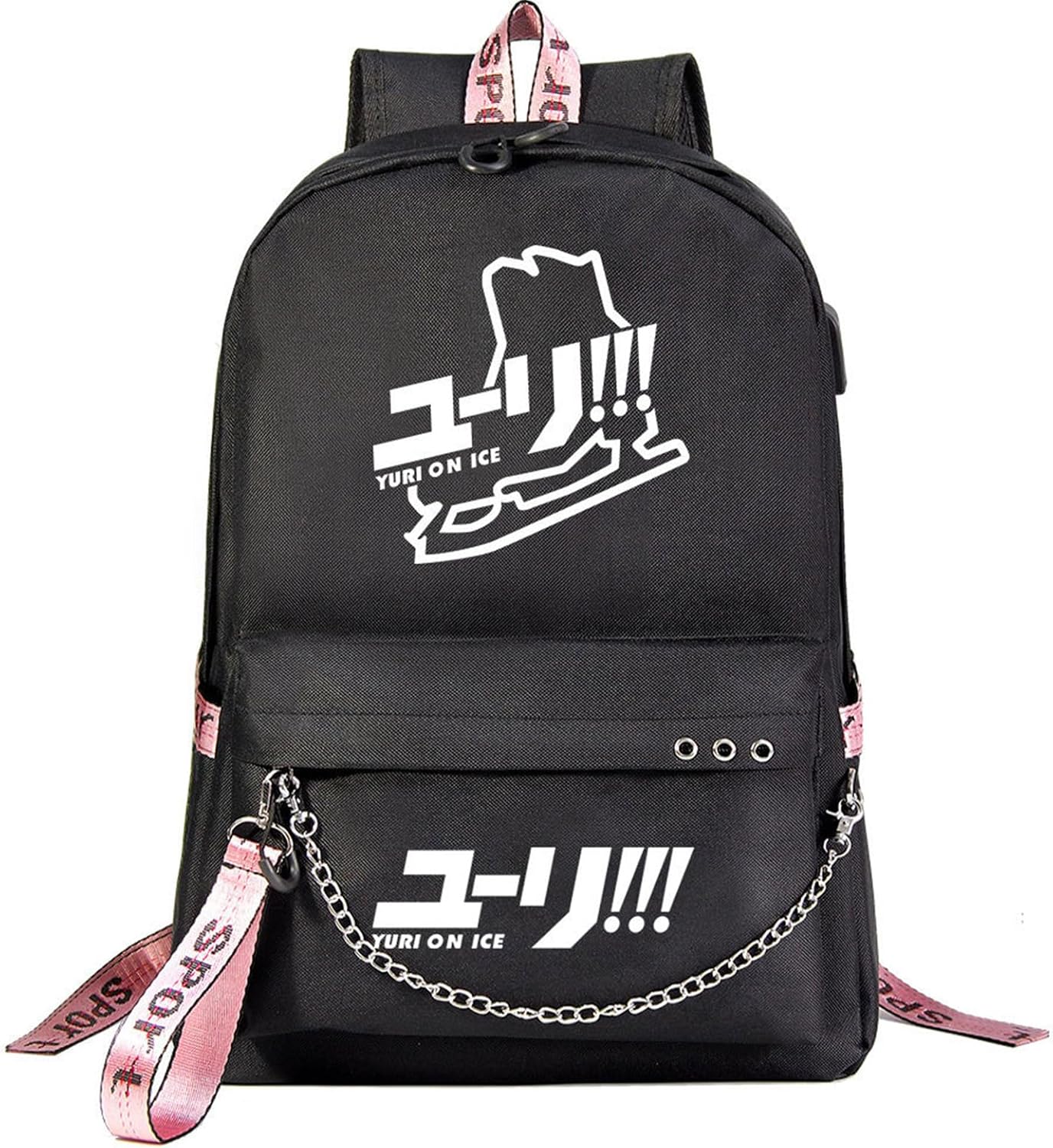 Anime Yuri on Ice Backpack School Bag Victor Nikiforov Daypack Shoulder Bag Bag with USB Port 14