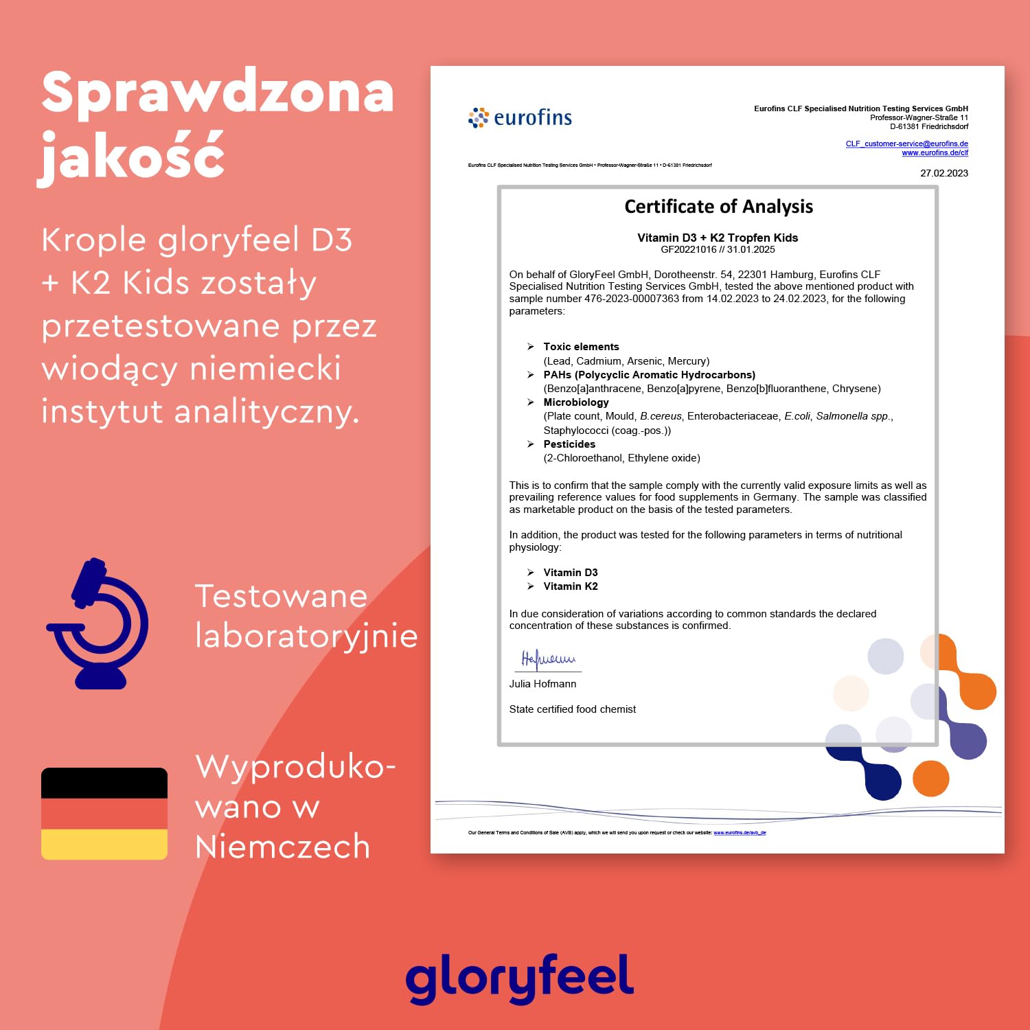 Witamina D3 K2 krople dla dzieci - 25 µg witaminy K (K2VITAL® od Kappa) i 500 j.m. witaminy D - dla odporności, kości i zębów dzieci * - 100% wegańskie, 10 miesięcy zapasu - testowane laboratoryjnie