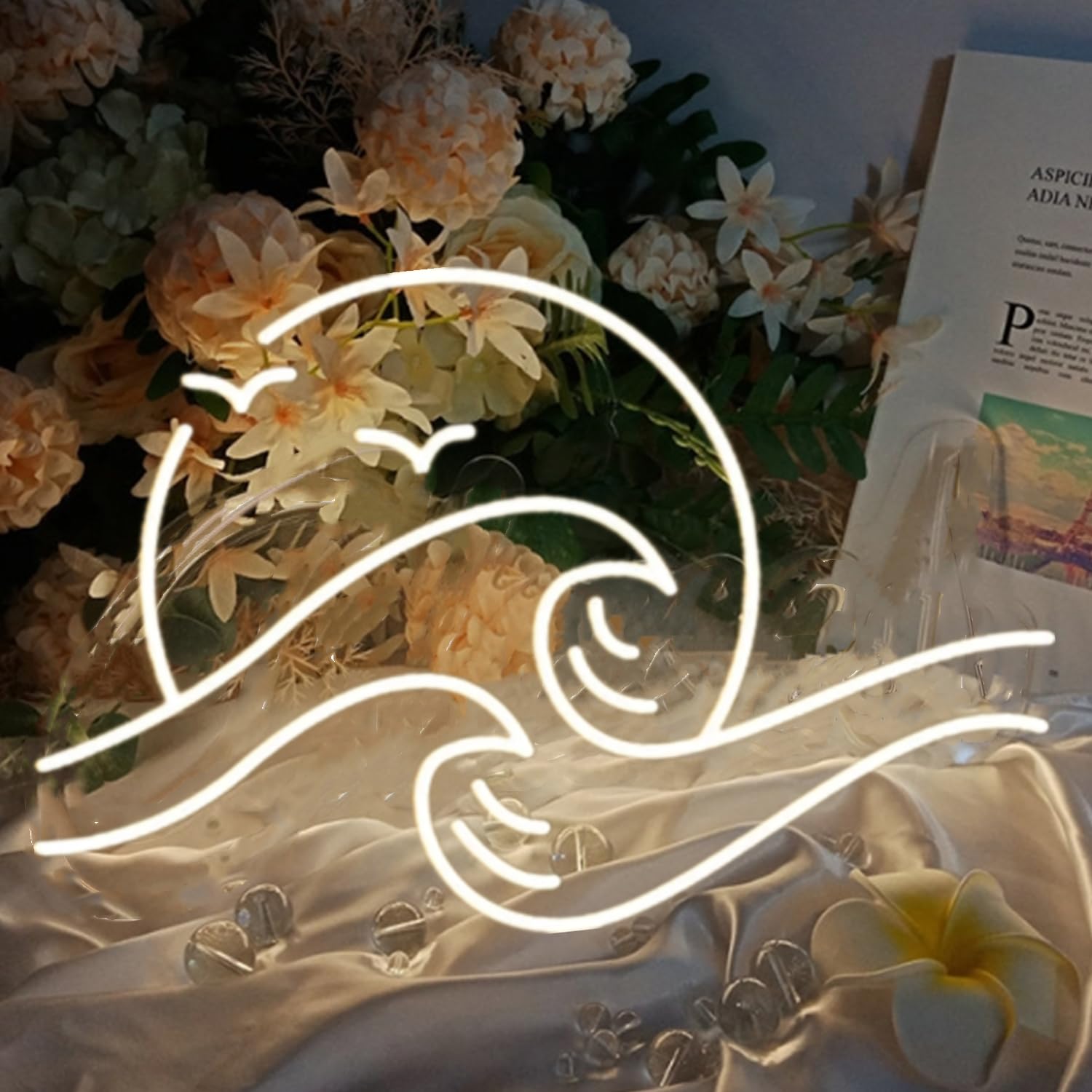LED Dimmbar Wave Neonlicht Spielschild Handgefertigte Lampe für Wand Zimmer Party Zuhause Bar Weihnachten Schlafzimmer Hochzeit Dekoration, Teenager Geburtstag Geschenk, USB-Betrieben