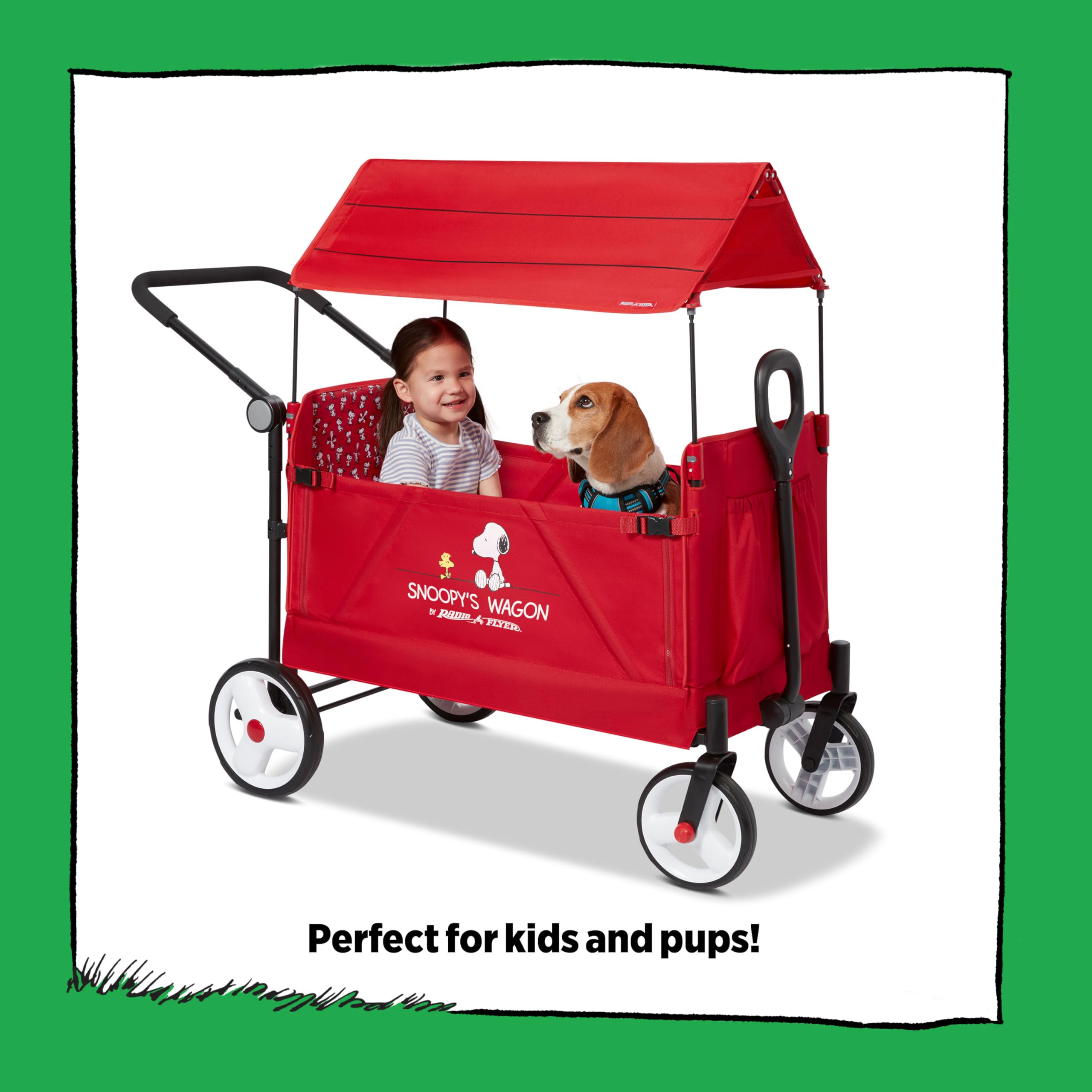 Amazon.com: Radio Flyer Snoopy Folding Wagon for Kids & Pets, for