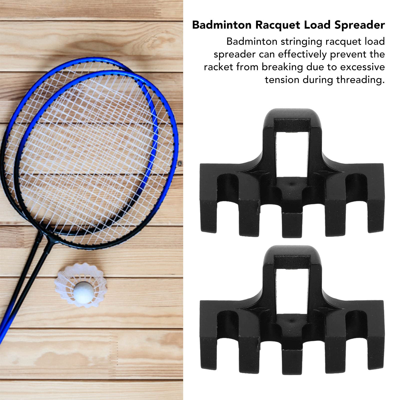Épandeur de Charge de Raquette de Cordage, Répartiteur de Charge de Raquette de Badminton de Pression de Distribution de Lumière 2 Pièces Machine à Corder en Plastique de Conception de Rainure de