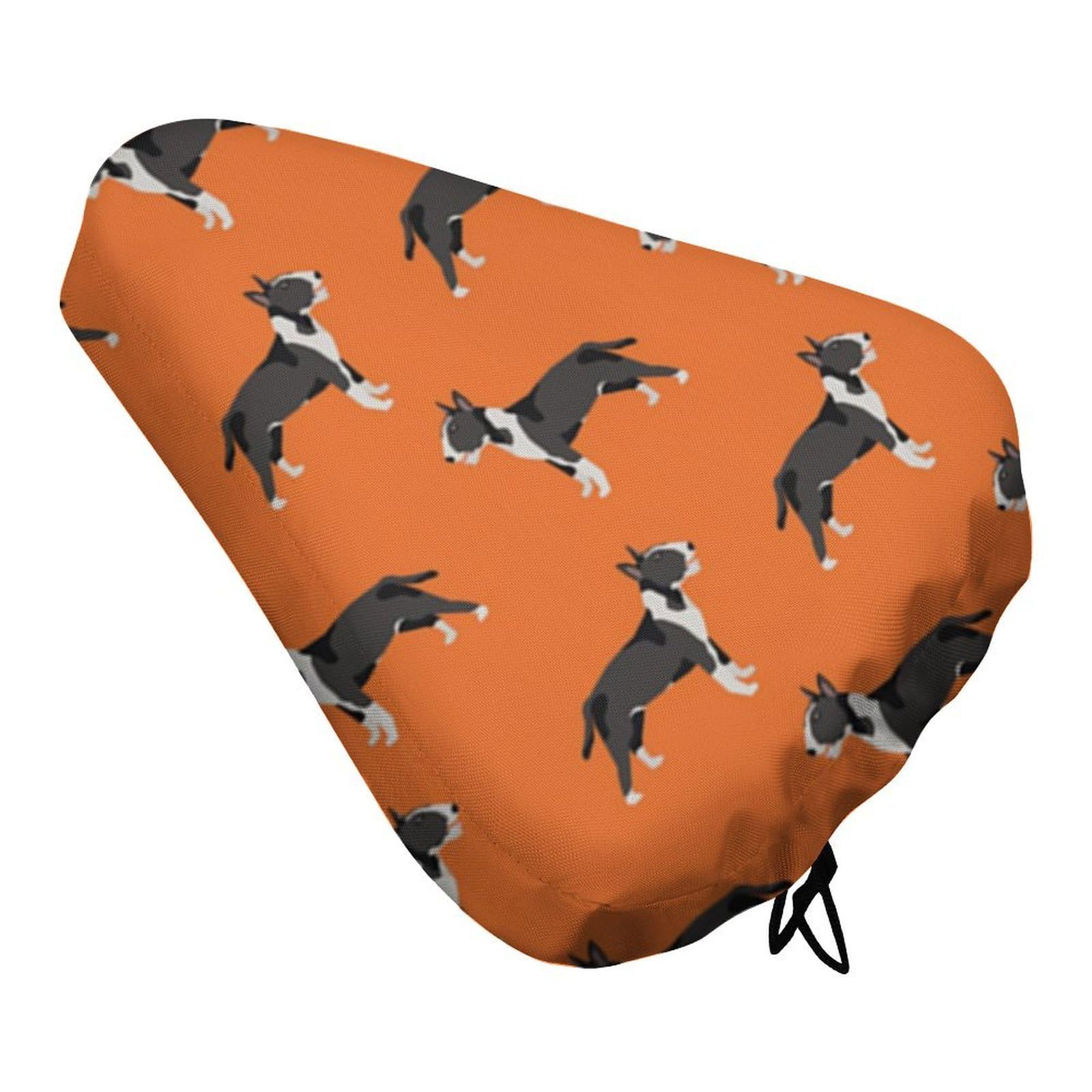 Treer Bike Seat Cover Waterproof, Outdoor Bicycle Saddle Rain Dust Cover with Elastic, Water Resistant Bicycle Seat Protector Shield Non-Slip for Journey and Travel (bulldog,27x37cm)