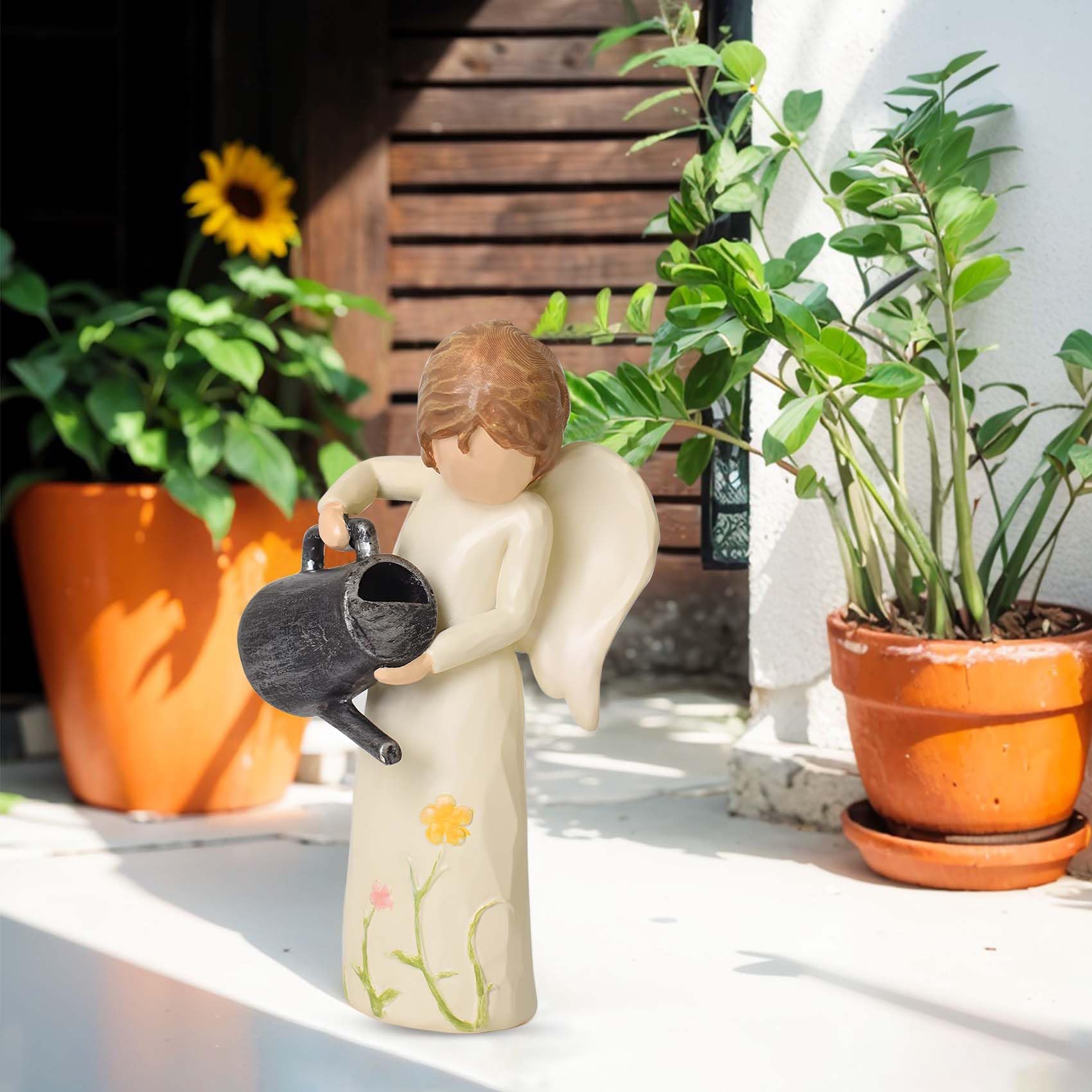 Gardening Gifts for Women, Gift for Gardeners Woman, Garden Angel Gifts for Mom, Sisters, Friends, New Home Gift Ideas, Unique Sculpted Hand-Painted Figurine
