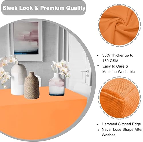 Miniatura 17 de PLOYMONO Paquete de 4 manteles ajustables color negro, fundas de mesa hasta el suelo para mesas rectangulares de 6 pies (72 x 30 pulgadas), mantel