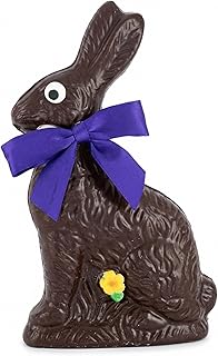 Dark Chocolate Easter Bunny Candy, Solid Chocolate Bunny for Easter Baskets, Classic Easter Chocolate Rabbit Gift for Kids & Adults, Holiday Easter Candy Treat