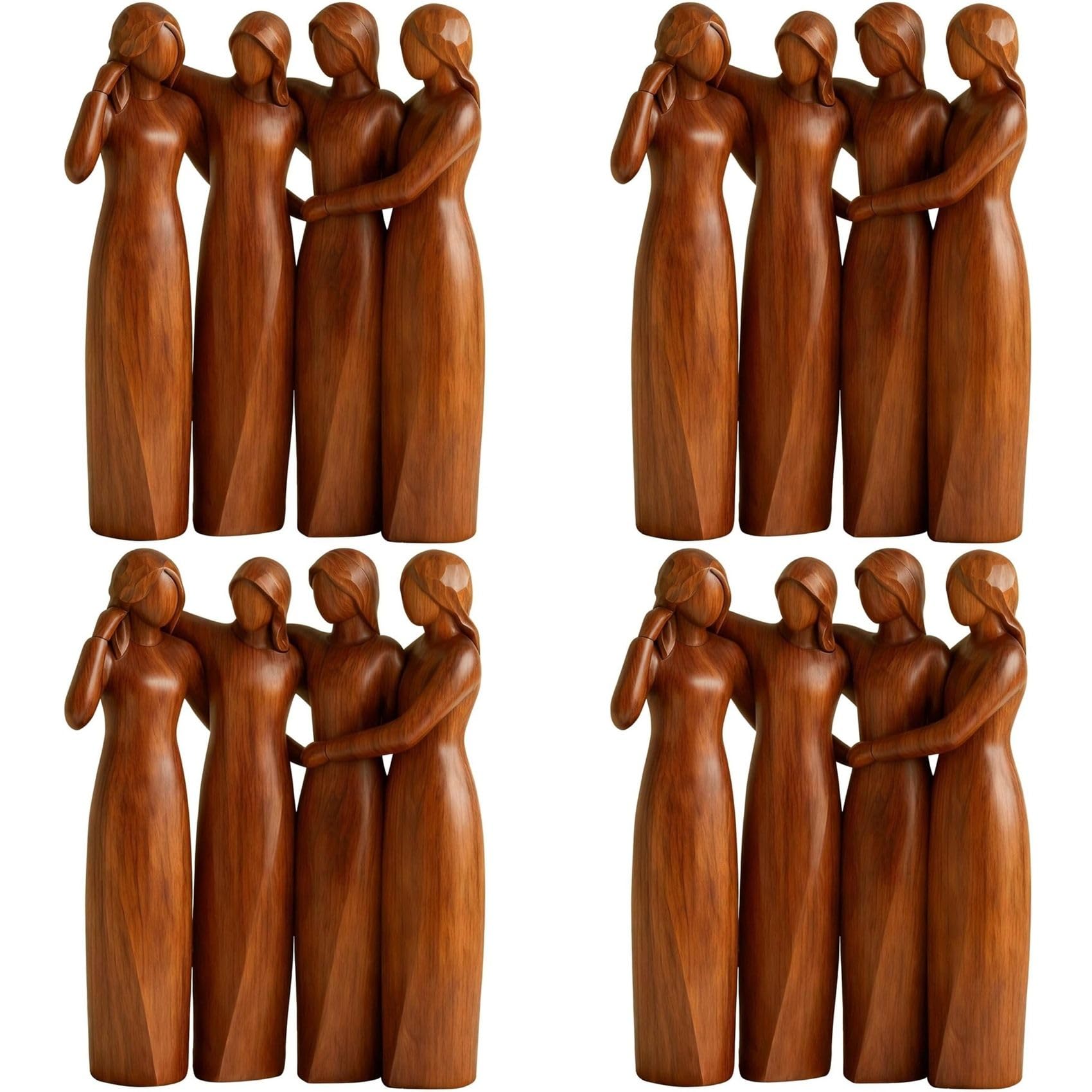 Vjsujehgy 4X 4 Friendship Resin Figurines Statue - Friend Birthday for Women Resin Friendship Decoration Statue Decor