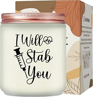 Maybeone Nurses Week Gifts - Nurse Appreciation Christmas Graduation Gifts for Women School Nurse - I Will Stab You Lavender Scented Candle