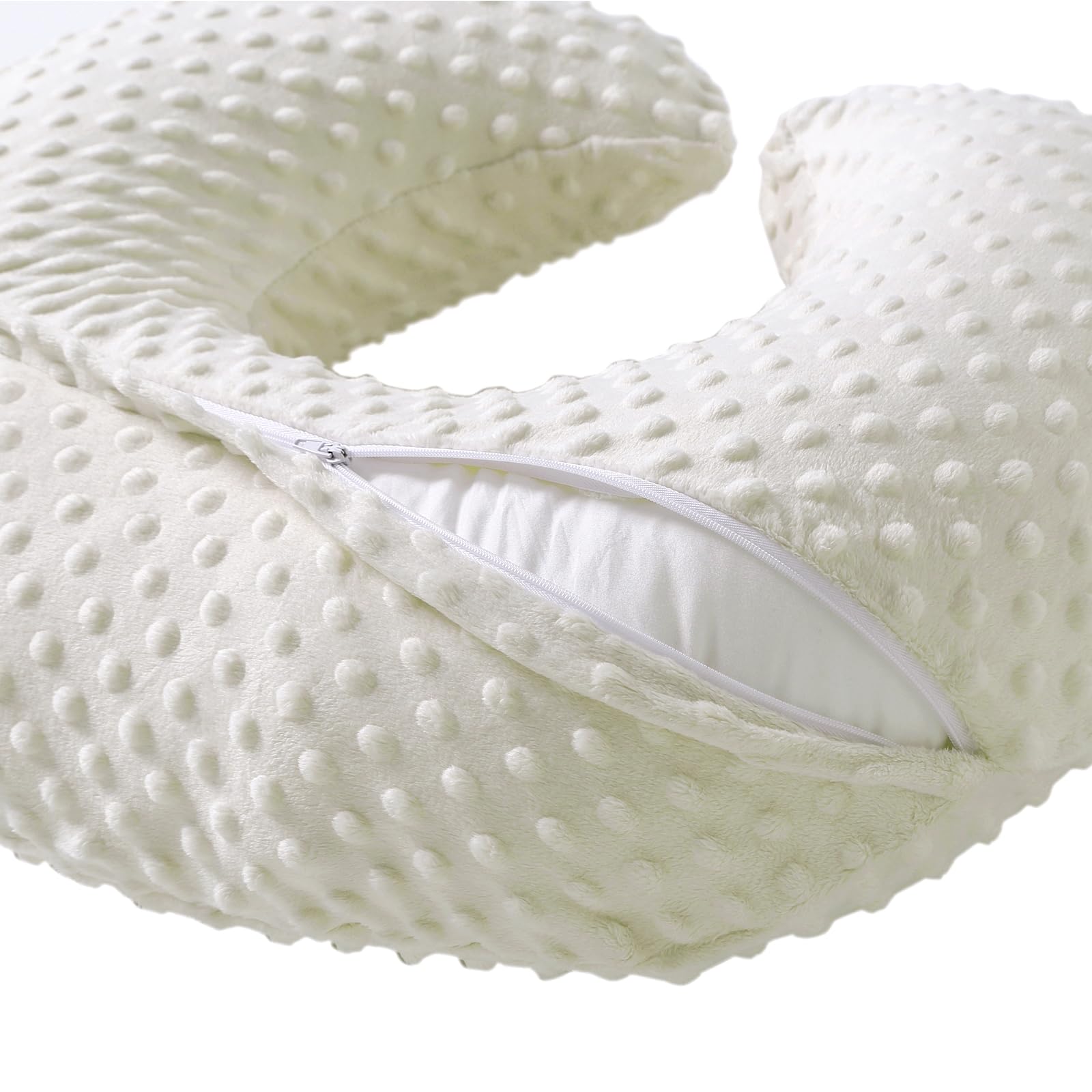 Almohada de lactancia y posicionador para lactancia, almohadas de lactancia materna ultra suaves para más apoyo para mamá y bebé, con funda de minky extraíble de primera calidad (prístino)