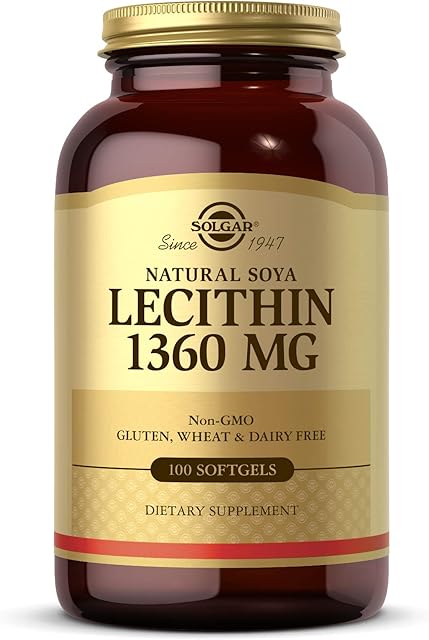 Solgar Soya Lecithin 1360 mg Softgels - Pack of 100 - Supports Cell Membrane Structure - Vegan and Gluten Free