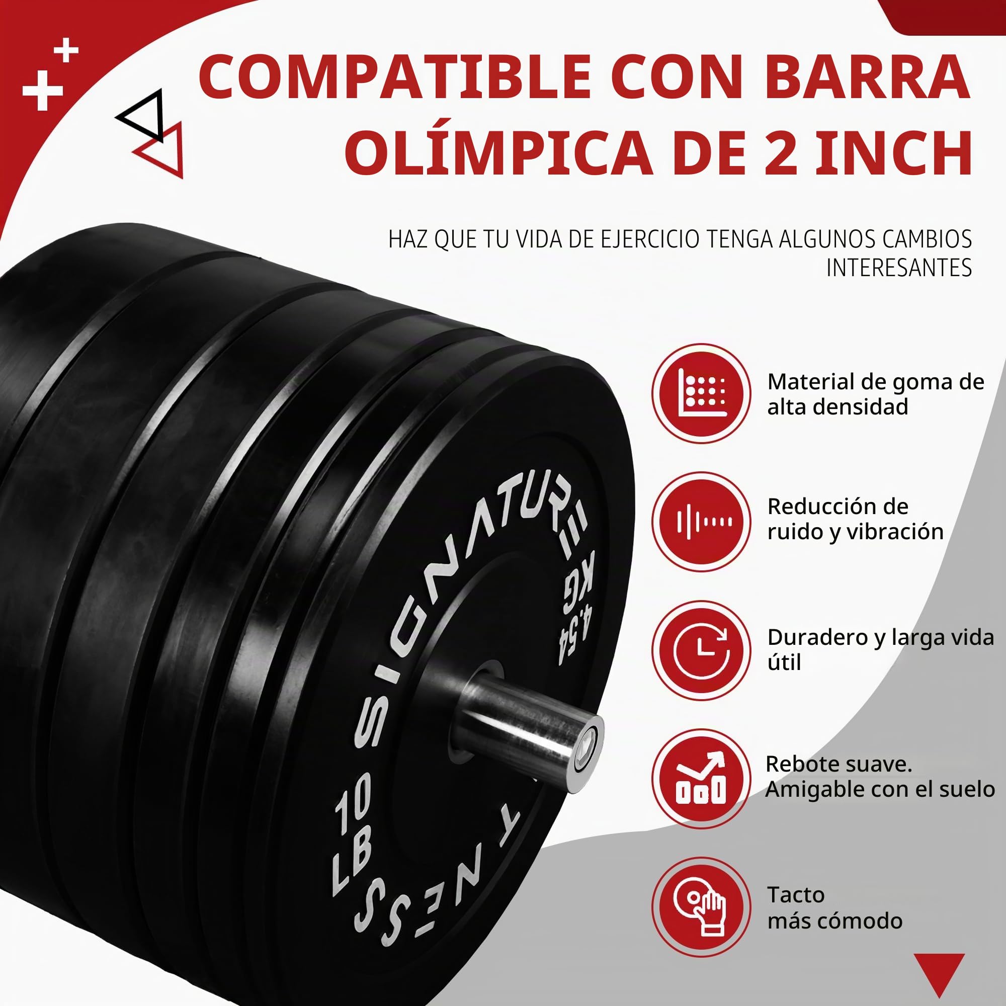Fitvids - Placas de parachoques olímpicas, discos de peso de 5 cm para entrenamiento de fuerza y levantamiento de pesas, pares, juegos o juegos con barra de 2,15 metros, múltiples opciones