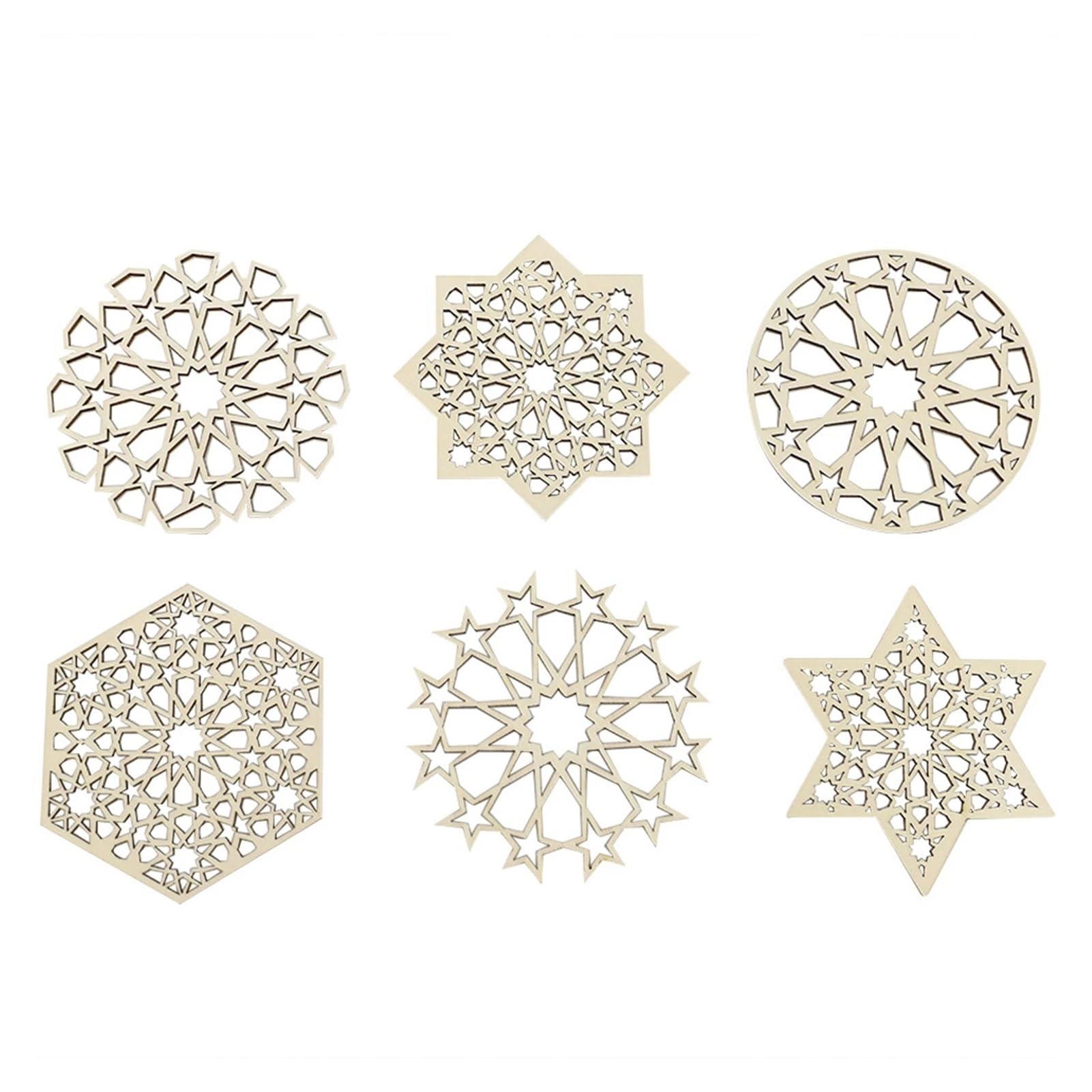 Coasters 6pcs Stars Pattern Cup Mats Heat-Resistance Non-Slip Coaster Boxwood Insulation Table For Tea Milk Mug Drink Coasters