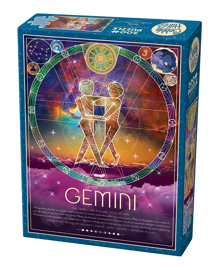 Amazon.com: Cobble Hill 500 Piece Zodiac Puzzle - Gemini - Sample