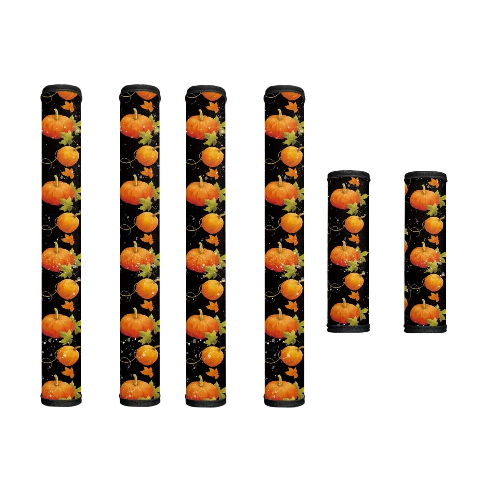 6 PCS Refrigerator Door Handle Covers Washable Kitchen Appliance Decor Handles Home Decorations Keep Off Fingerprints, Liquids, Dust, Pumpkin Maple Autumn Thanksgiving Decor Black