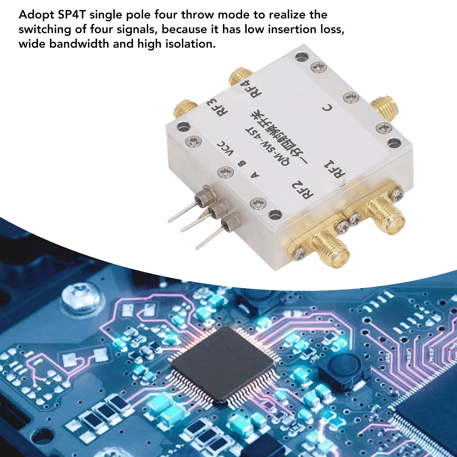 Commutateur RF SP4T 0.1-6GHz Faible Perte Insertion