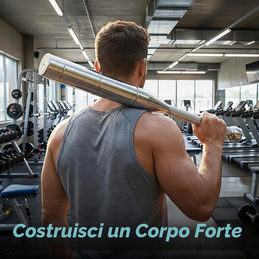Mazzetta/Macebell regolabile 6 in 1 in acciaio, Mazze Indiane in acciaio di alta qualità per il bodybuilding, l'allenamento delle spalle, il rafforzamento della presa e gli esercizi di stretching