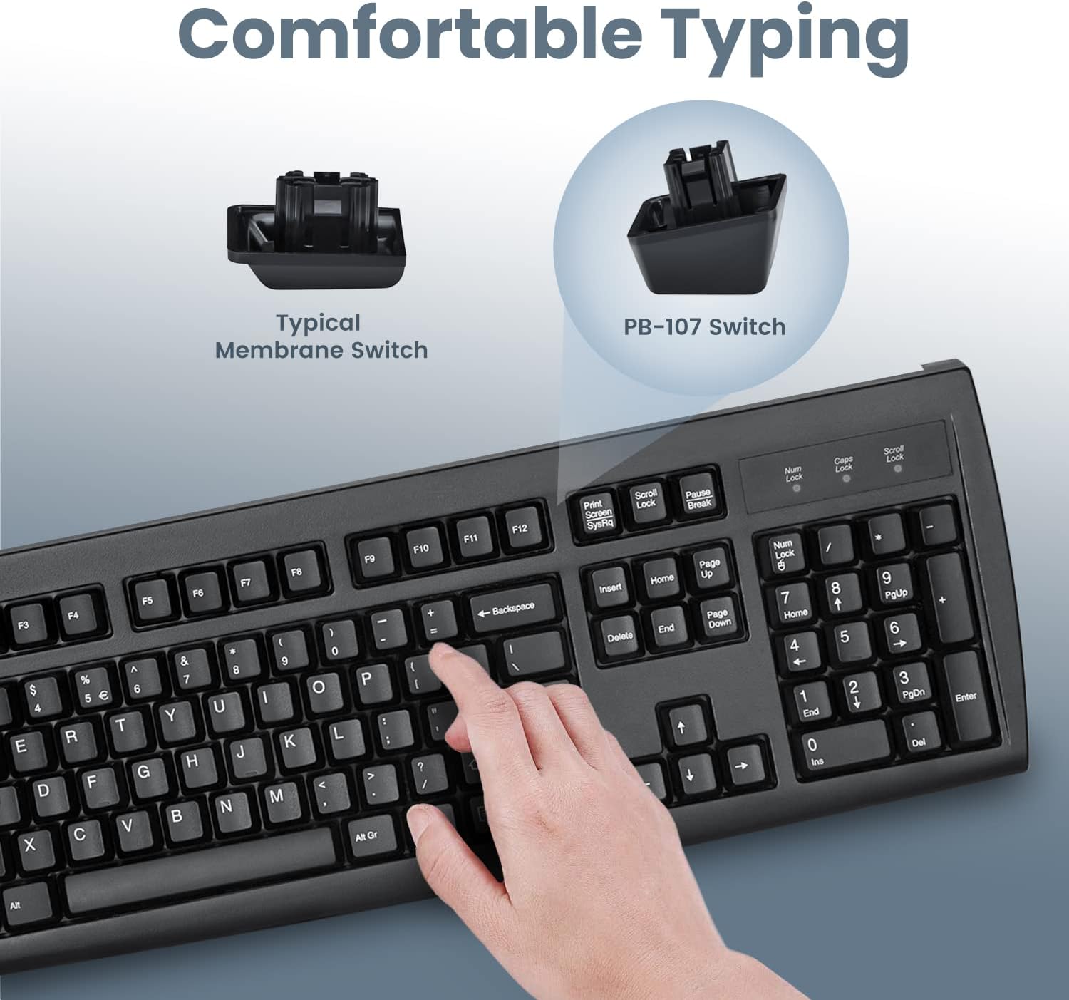 Perixx Periboard-107 Wired PS2 Full Size Keyboard, US English Layout