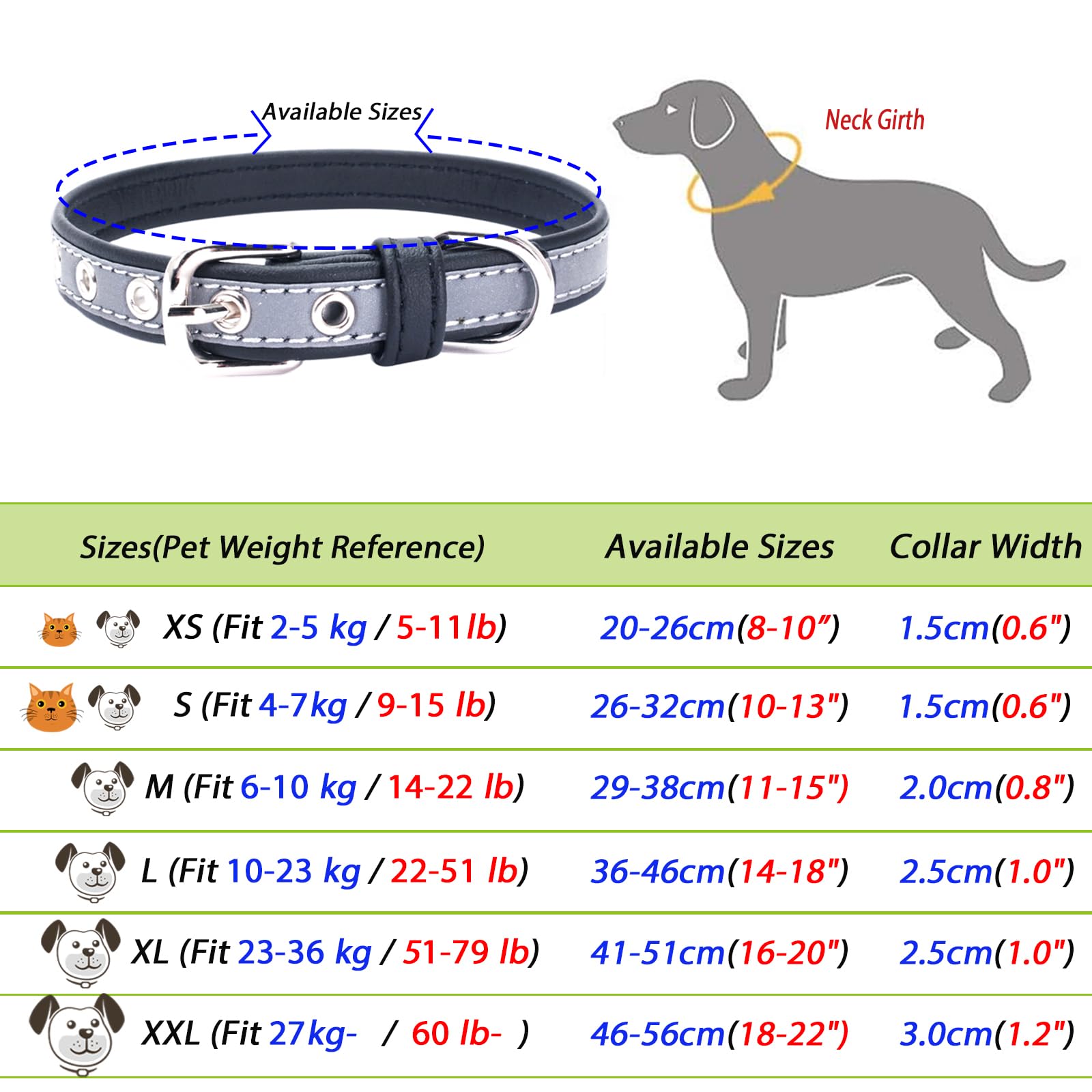 Collare Riflettente Personalizzato per Cani e Gatti, Collare in Microfibra Leggero e Durevole con Targhetta in Metallo Silenziosa, Sicurezza Notturna, Taglie XS-XXL