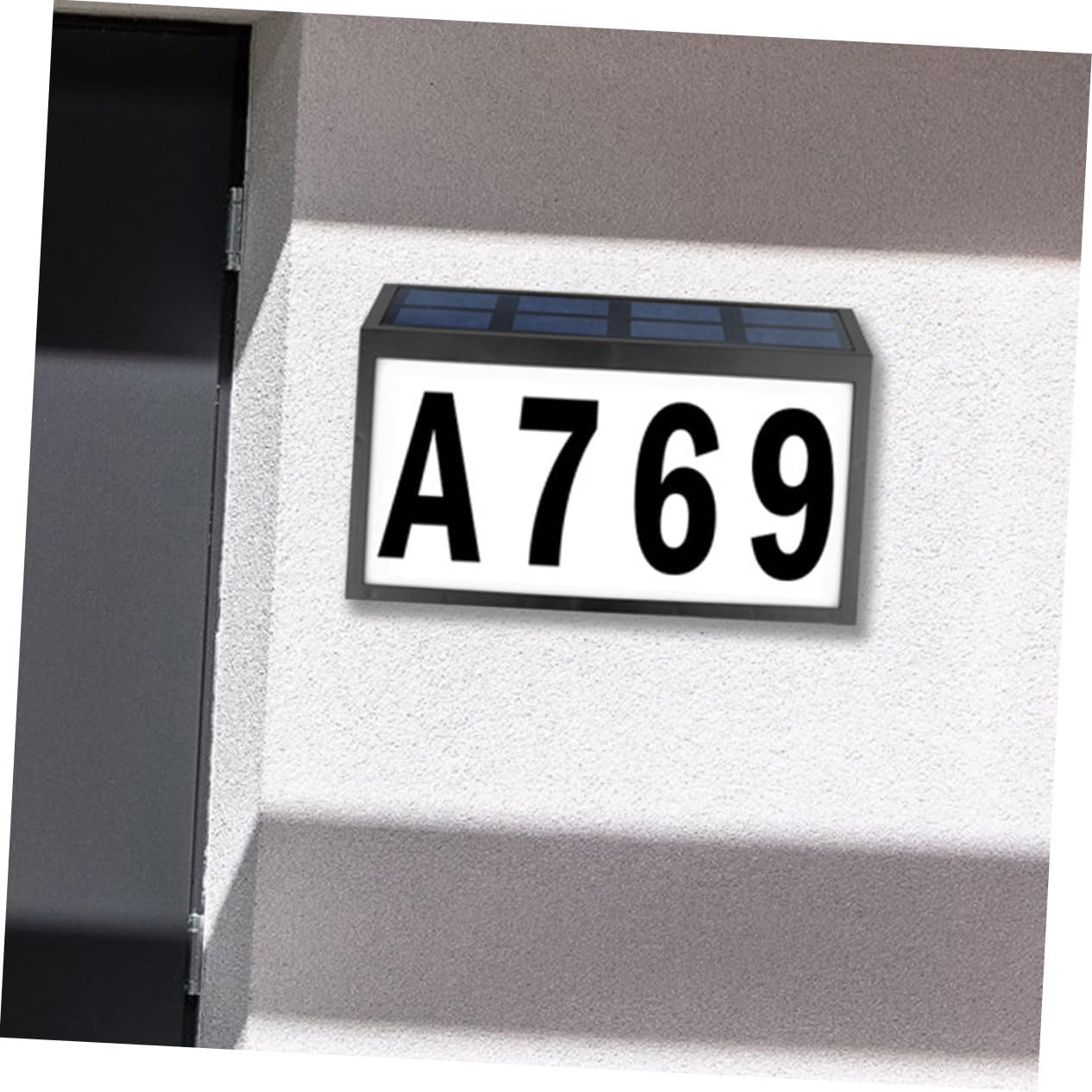 Solar Powered Outdoor Address Sign with Bright LED Numbers Abs House Number Light for Home Door Energy Saving Solar Address Plaque for Night Visibility Letters White Light