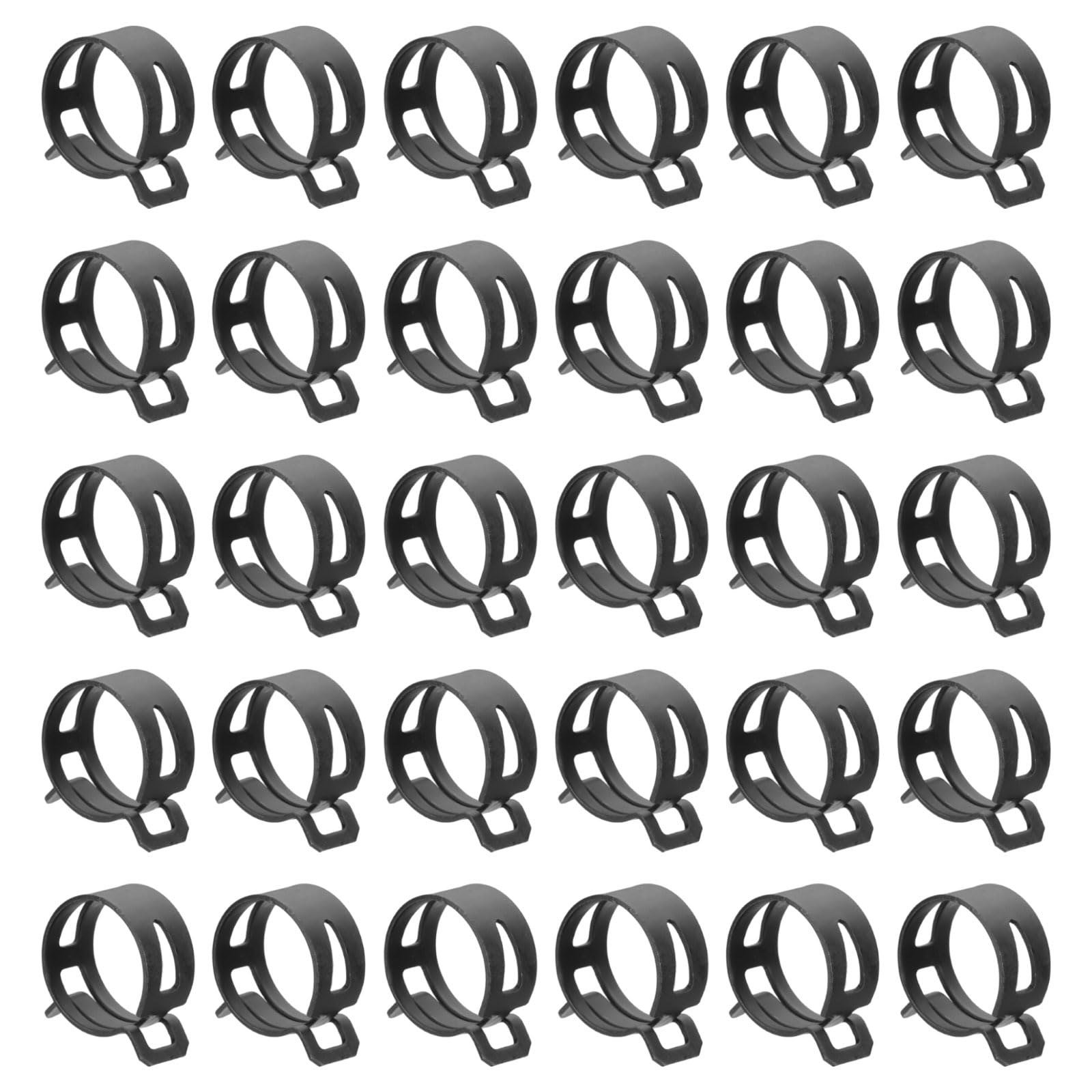sourcing map 30pcs Spring Band Type Hose Clamps 22mm Fuel Line Hose Spring Clip Silicone Vacuum Hose Pipe Clamp Low Pressure Tube Clip Fastener, Black