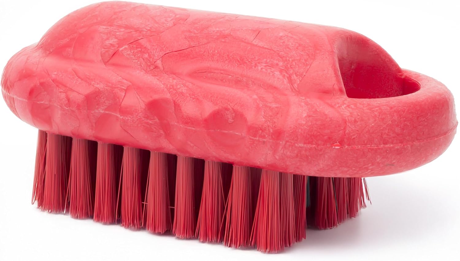 SPARTA 5 Inch Hand and Nail Brush with Stiff Center Bristles, Soft Outer Bristles, Larger Polypropylene Body, Color Coded Scrub Brush for Commercial Foodservice Use, Red, Pack of 12