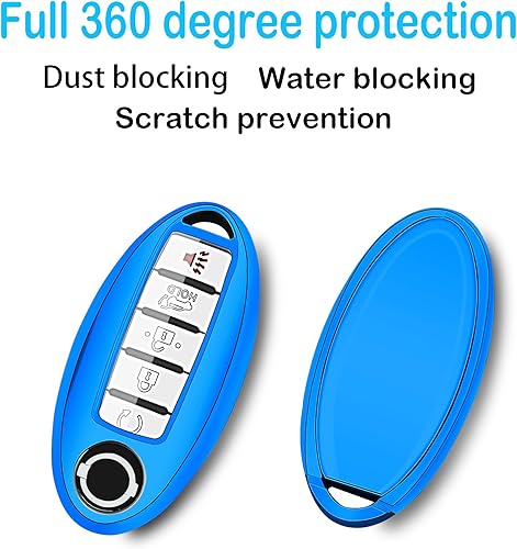 Miniatura 3 de Funda para llavero Nissan con llavero, TPU suave que protege la llave del coche compatible con Altima Rogue Maxima Pathfinder, ect 345 botones,