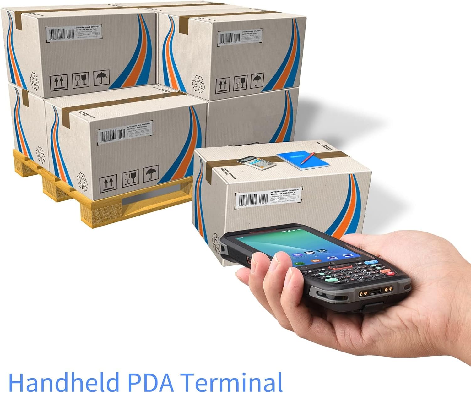 BISOFICE Handheld POS Android 10.0 PDA Terminal 1D/2D/QR Barcode Scanner Support 2/3/4G WiFi BT Communication with 4.0 Inch Touchscreen for Supermarket Restaurant Warehouse Retail Inventory Logistics