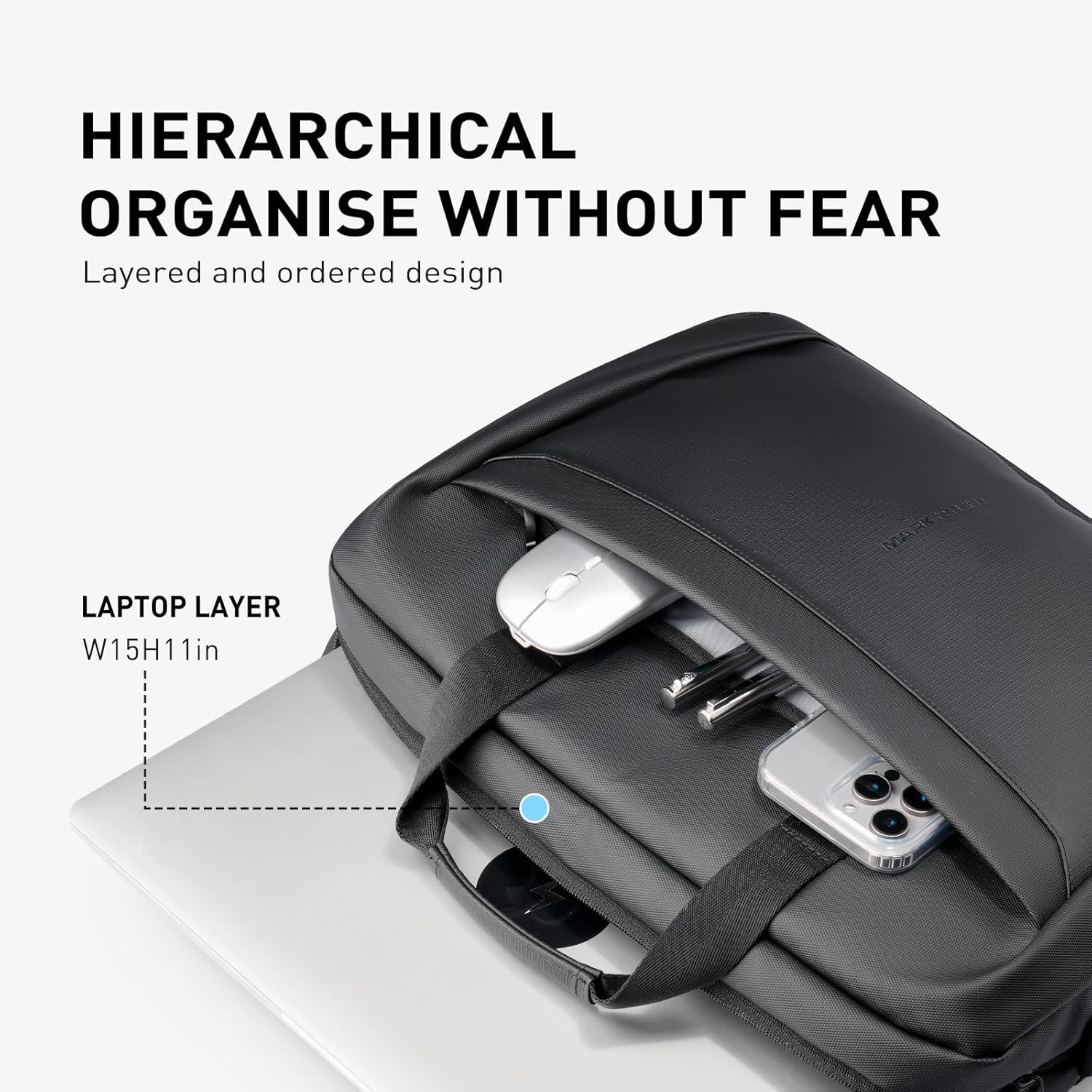 Mark Ryden Laptop Bag 15.6 Inch, Waterproof Briefcases for Men, Shoulder Crossbody Bag with Handle for Travel Office Business - Image 3