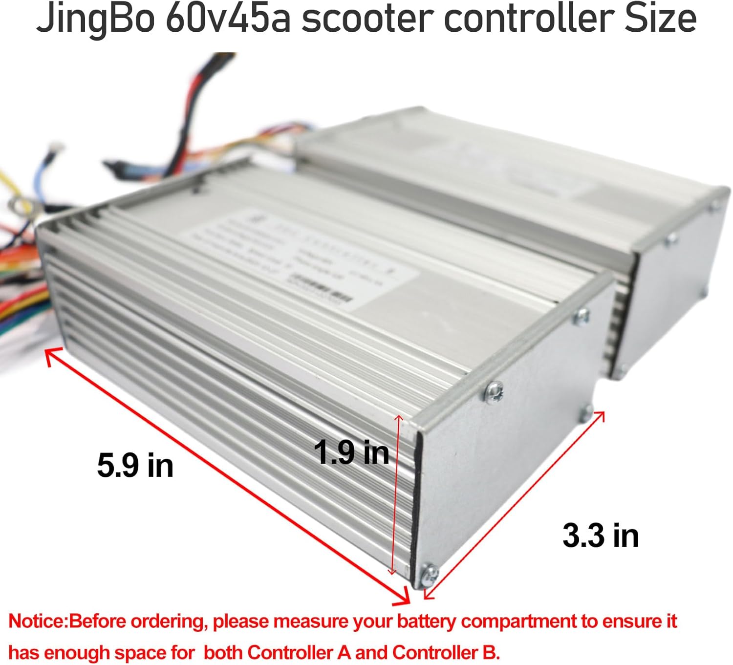 60V 45A Electric Scooter Controller with TF-100 5Pin LCD Display Finger Throttle 60V45A JingBo Electric Scooter Controller - 60v motor Brushless Controller Kit