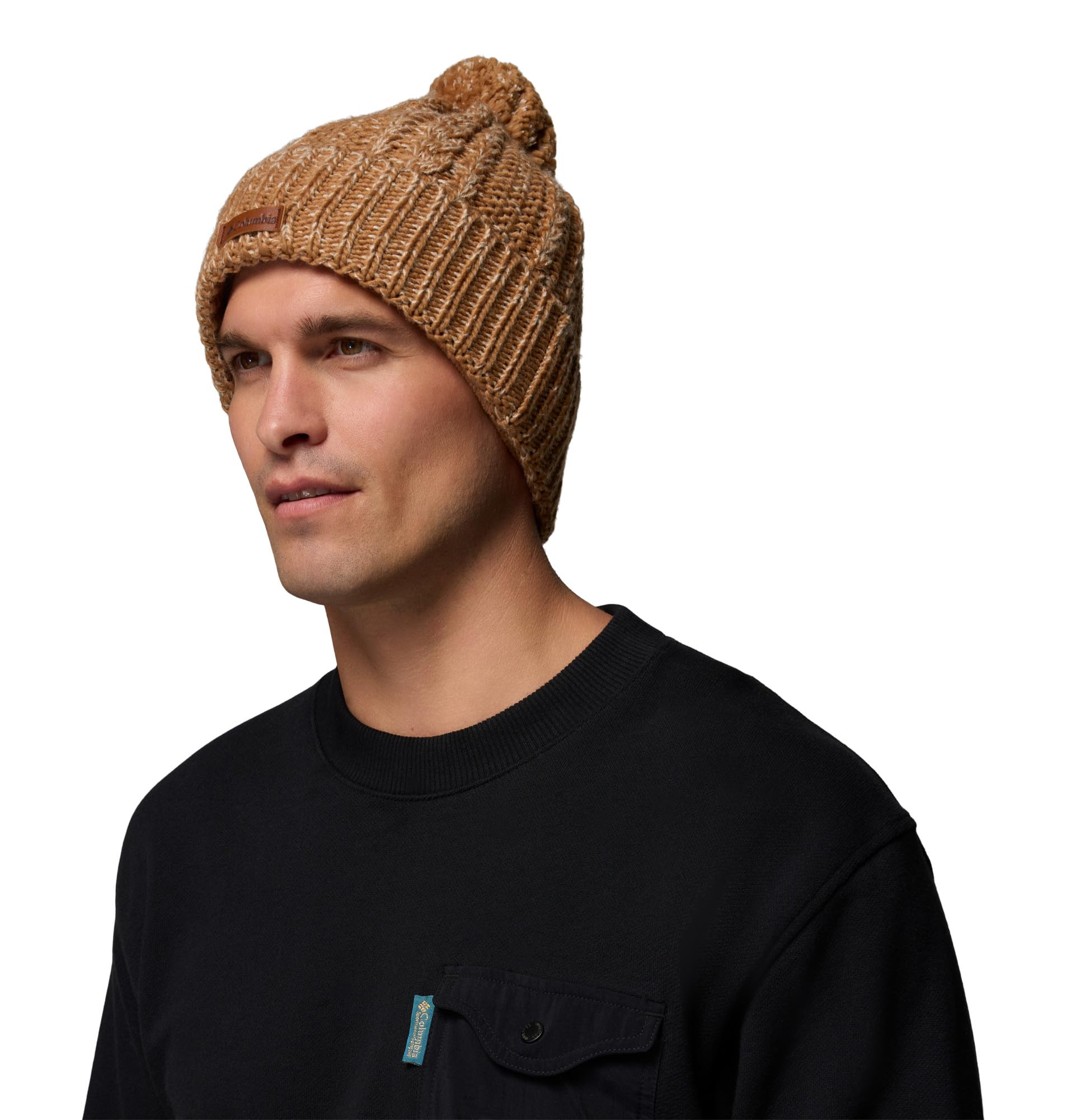 Columbia Cozy Ridge Beanie, Camel Brown/Dark Stone Marled, One Size