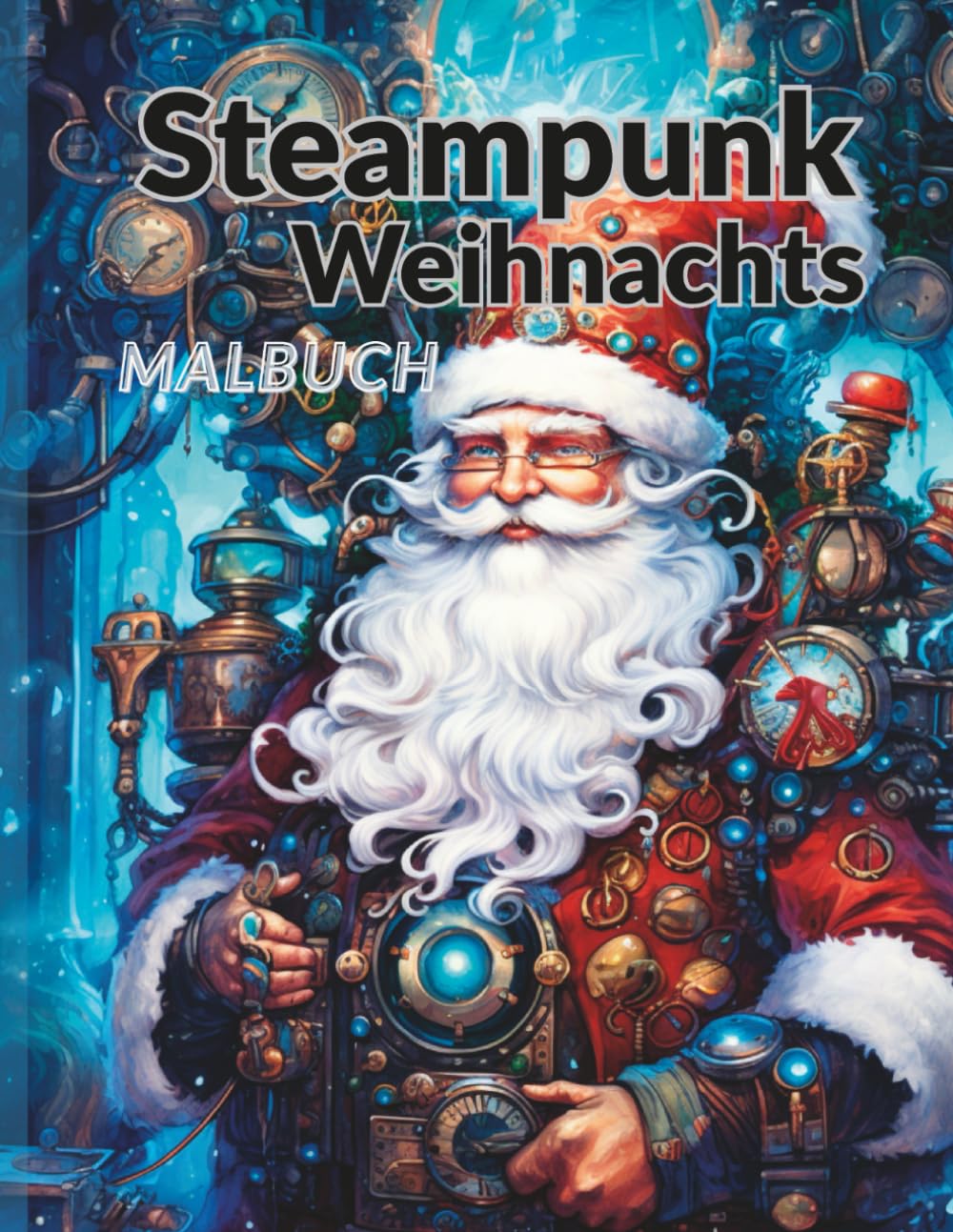 Steampunk Weihnachts Malbuch: 50 außergewöhnliche Ausmalmotive mit Zahnrädern, Nikolaus-Maschinen & viktorianischer Weihnachtsfantasie – für Jugendliche & Erwachsene