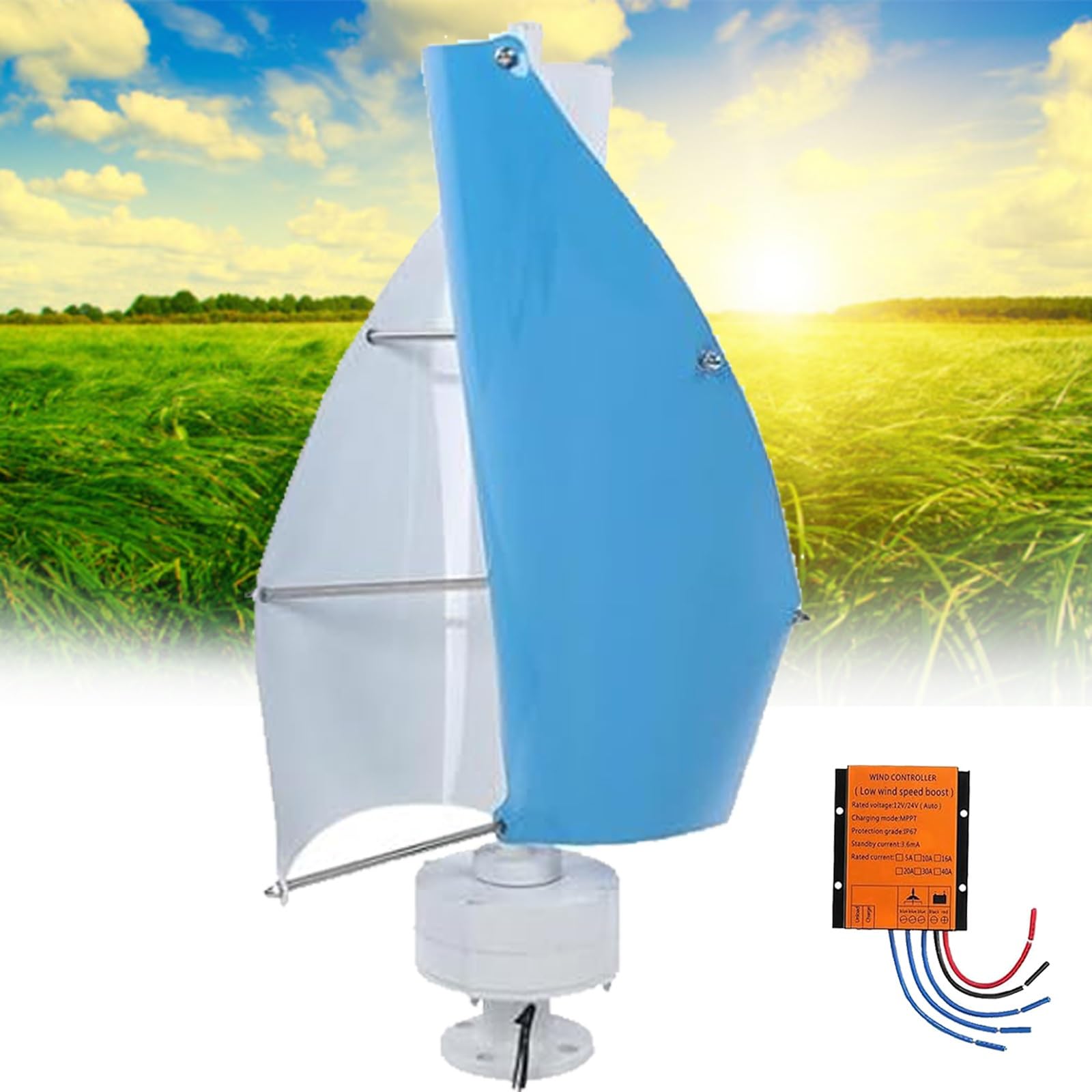 Kit éolien domestique à axe vertical 16 000 W pour réduire vos factures