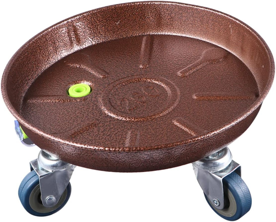 Iron Wheel Metal Plant Stand Smooth Wheels Thickened Round Flower Pot Rack for Use Bronze Outer Diameter Inner Diameter