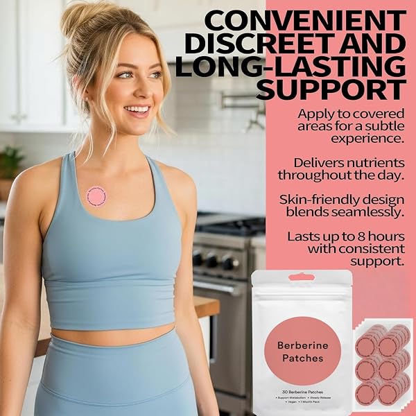 A Curated Vibe Berberine Patches, Supports Healthy Metabolic Wellness, Steady Release, Vegan, 30 Patches per Bag, 2 Bags - 4