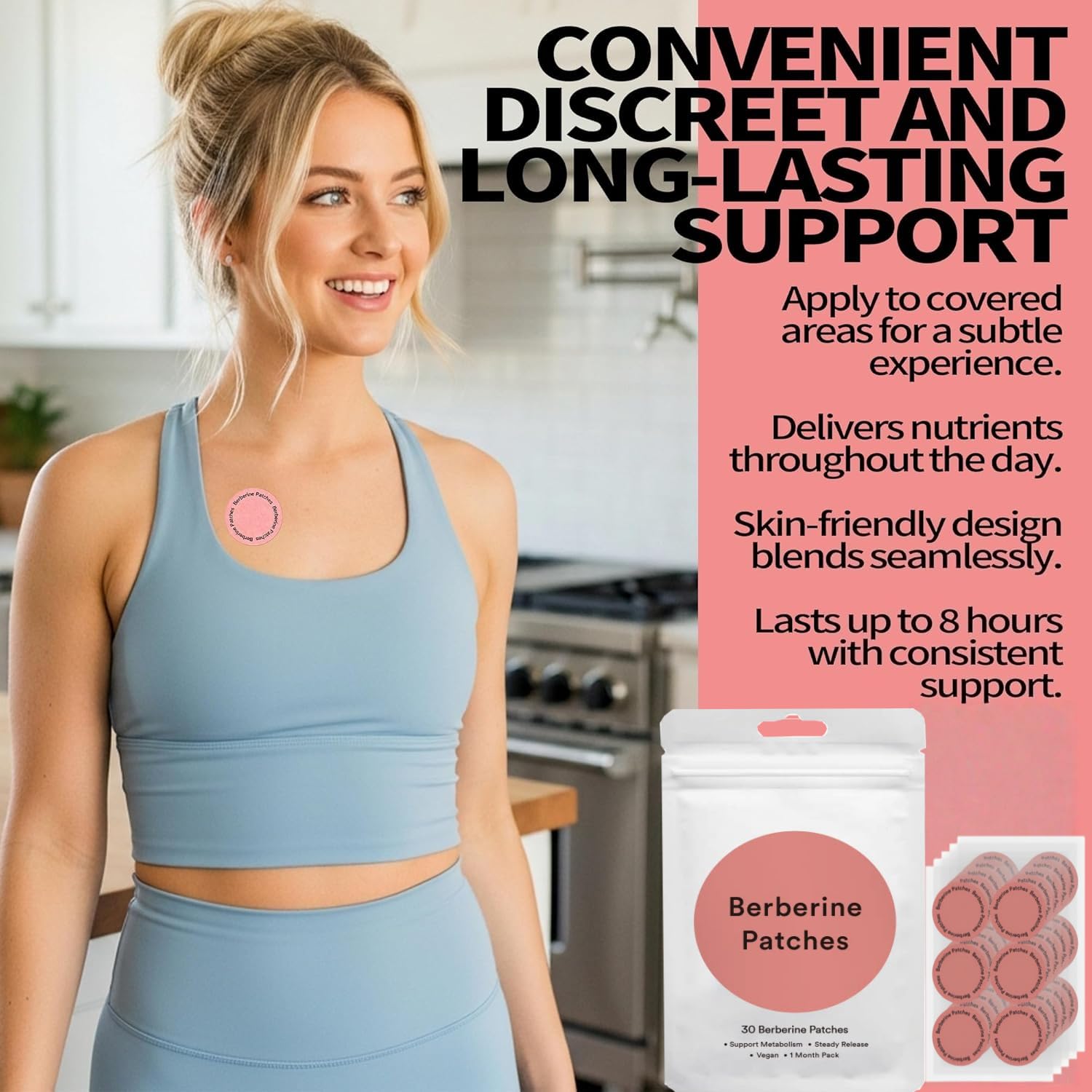 A Curated Vibe Berberine Patches, Supports Healthy Metabolic Wellness, Steady Release, Vegan, 30 Patches per Bag, 2 Bags - 5