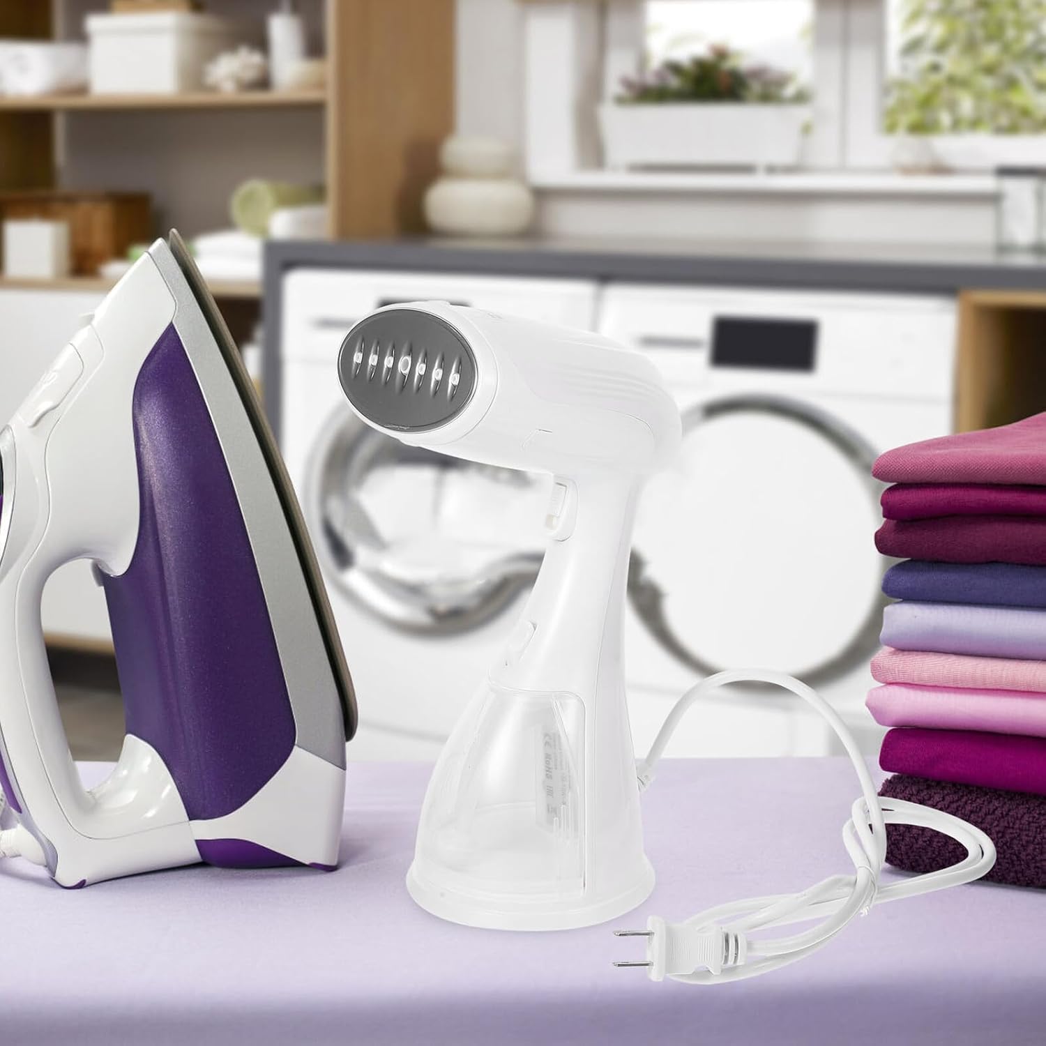 Portable Travel Steam Iron Lightweight Handheld Steamer for Clothes Wrinkle Removal with Abs and Stainless Steel Compact Design for Home Office Business Trips and Dorm Use American