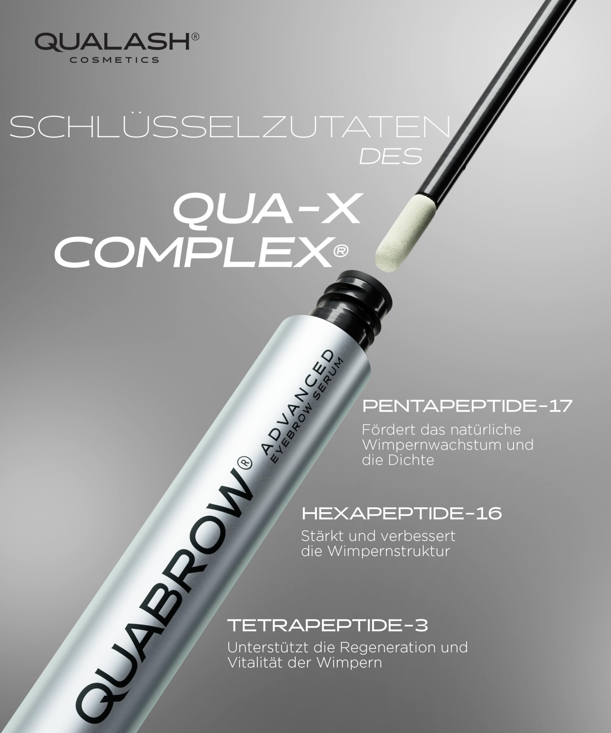 Wimpernserum für Long Lashes – QUALASH®️Advanced Lash & Eyelash Serum 3,5 ml für schnell Wachstum,Testsieger mit patentierter QUA-X Formel, sichtbare Ergebnisse in 4 Wochen