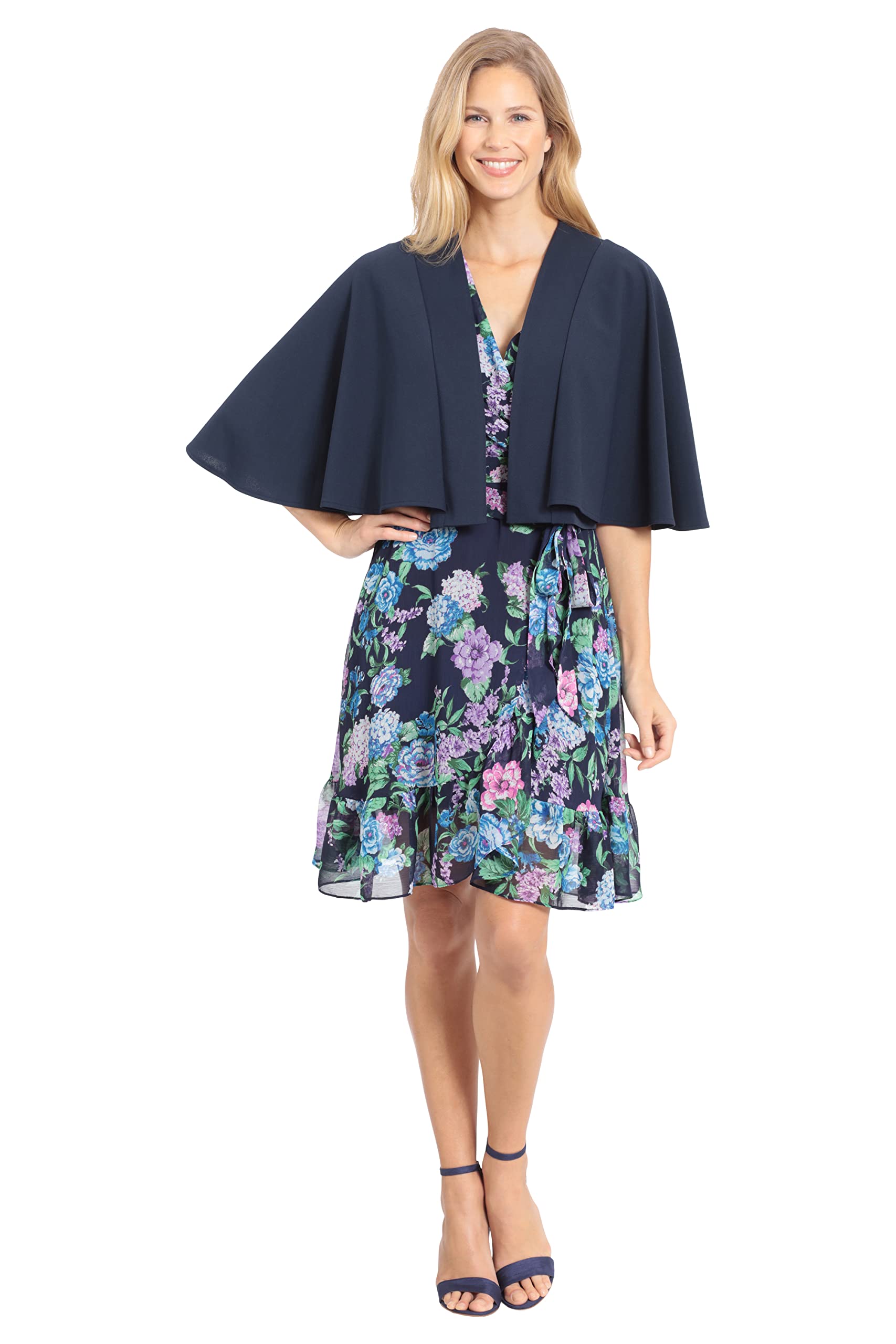 London Timeswomens London Times Women's Dresses Easy Feminine Polished Capelet Cover Up Occasion Guest of Event Dress (pack of 1)