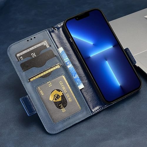 Miniatura 3 de Funda compatible con Xiaomi Poco X3 NFC, tarjetero, compatible con Xiaomi Poco X3 Pro/Poco X3 de piel sintética, con cierre magnético, color azul