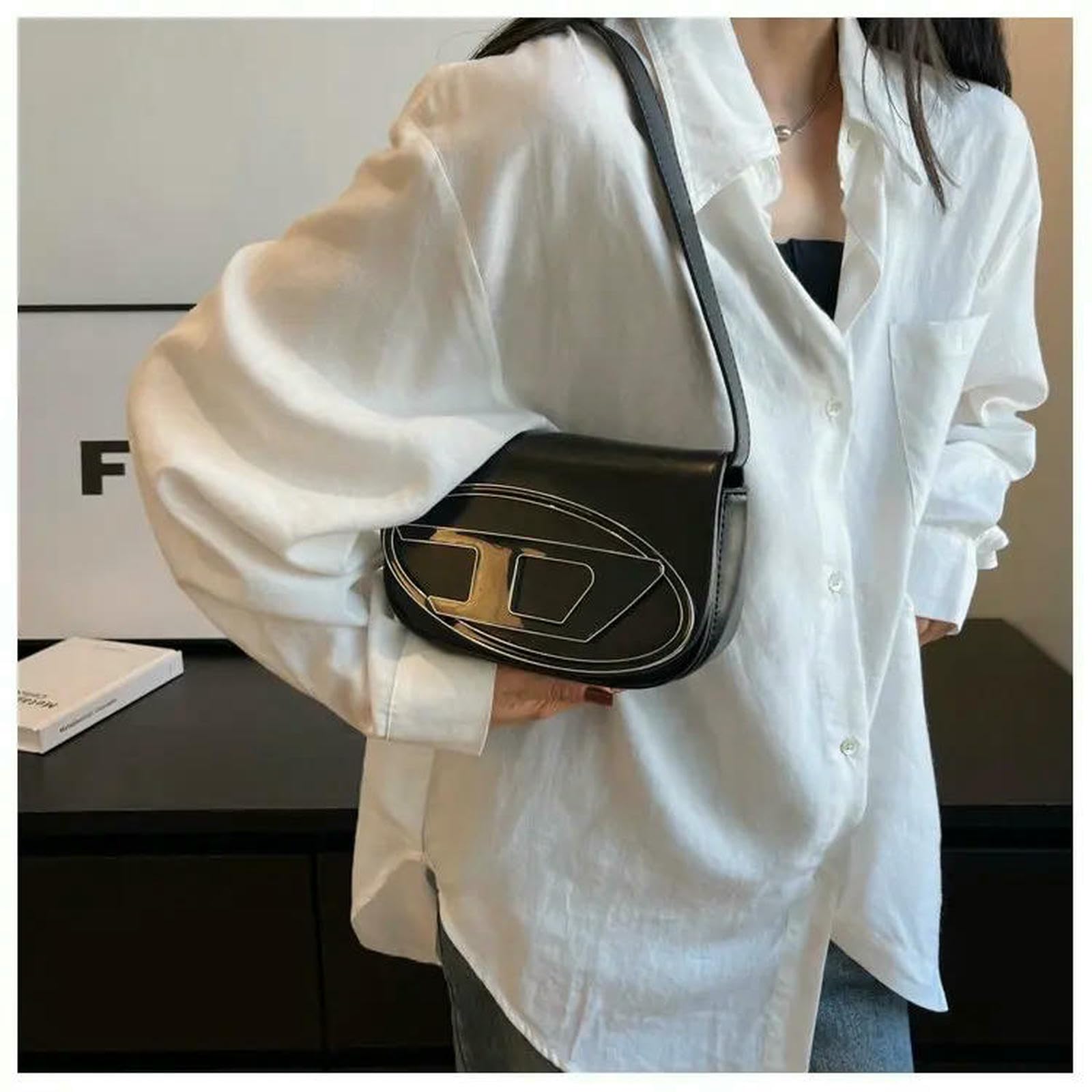 Handtasche Silberne Unterarm-umhängetasche – Schicke Damen-umhängetasche Für Den Tag-zu-Nacht-Stil, Trendige Kleine Mit Top-Griff-Design-schwarz