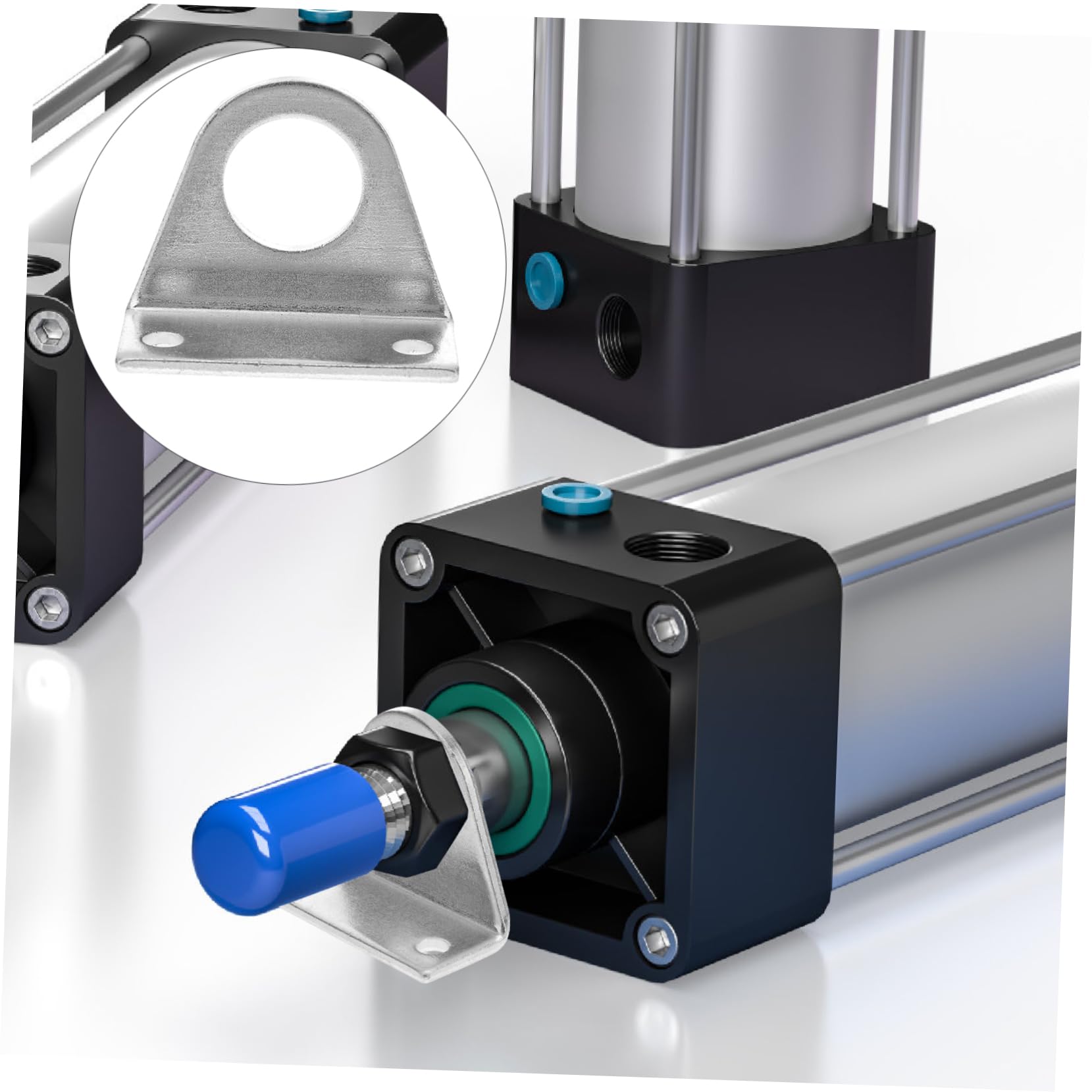 3 Paare U-Klemme für Zylinderstange Halterung für pneumatische Zylinder pneumatischer Zylinder Luftzylinder Zylinderhalterung pneumatische Teile Edelstahl 304 Silver
