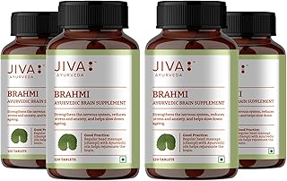 Jiva Brahmi Tablets 500mg 480 Tablet for Mind Wellness | Helps to Relief Stress & Anxiety 120 Tablet (Pack of 4)
