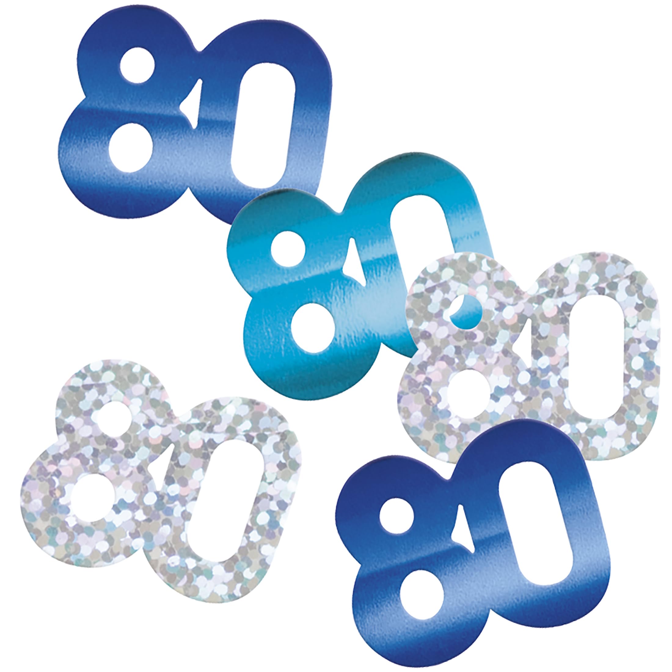 Unique 80568 Foil 80th Confetti-14 g-Glitz Blue Birthday Party-1 Count (Pack of 1)